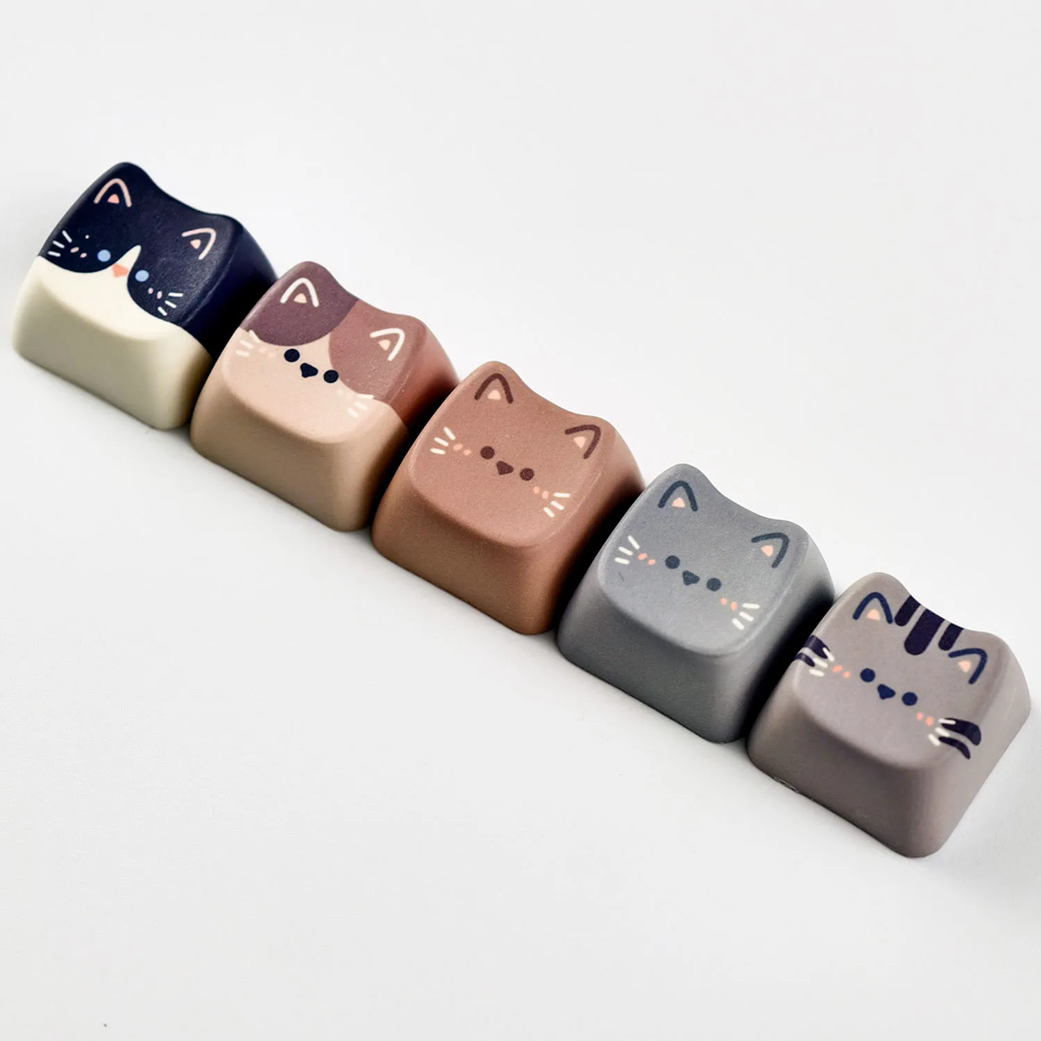 MAIMOOO Niedliche Katzen- und Hunde-Tastenkappen, MAO-Profil, 5/25 Tasten, PBT, individuelle kreative Meow-Head-Tastenkappe für mechanische Tastatur, personalisiertes Geschenk