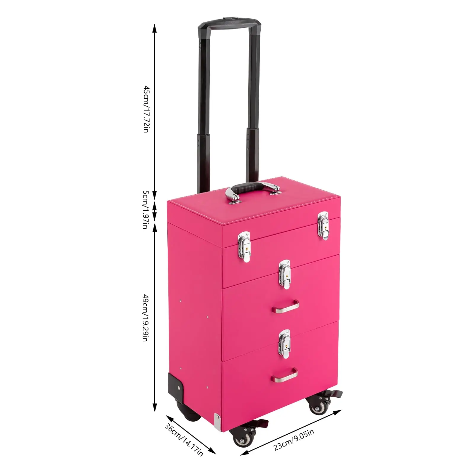 Новинка 2023 года/футляр для макияжа на колесиках, большой футляр для макияжа, органайзер для хранения лака для ногтей с колесами и замком, чехол для тележки для макияжа Fo