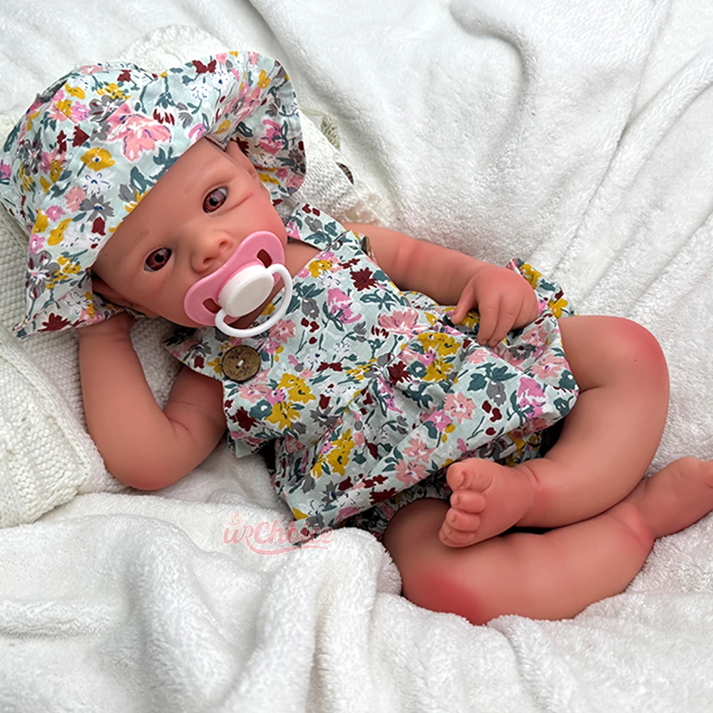 Handgefertigte 19-Zoll-Silikon-Reborn-Babypuppe mit Bettie-Gewicht, realistische, flexible Neugeborenenpuppe bietet Komfort für Alzheimer