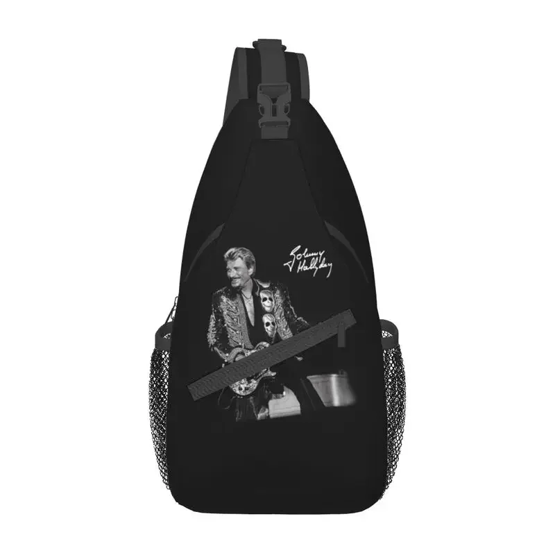 

Cool Johnny Hallyday Sling Bag for Cycling Camping Men French Singer Rock Music Crossbody Chest Backpack Shoulder Daypack