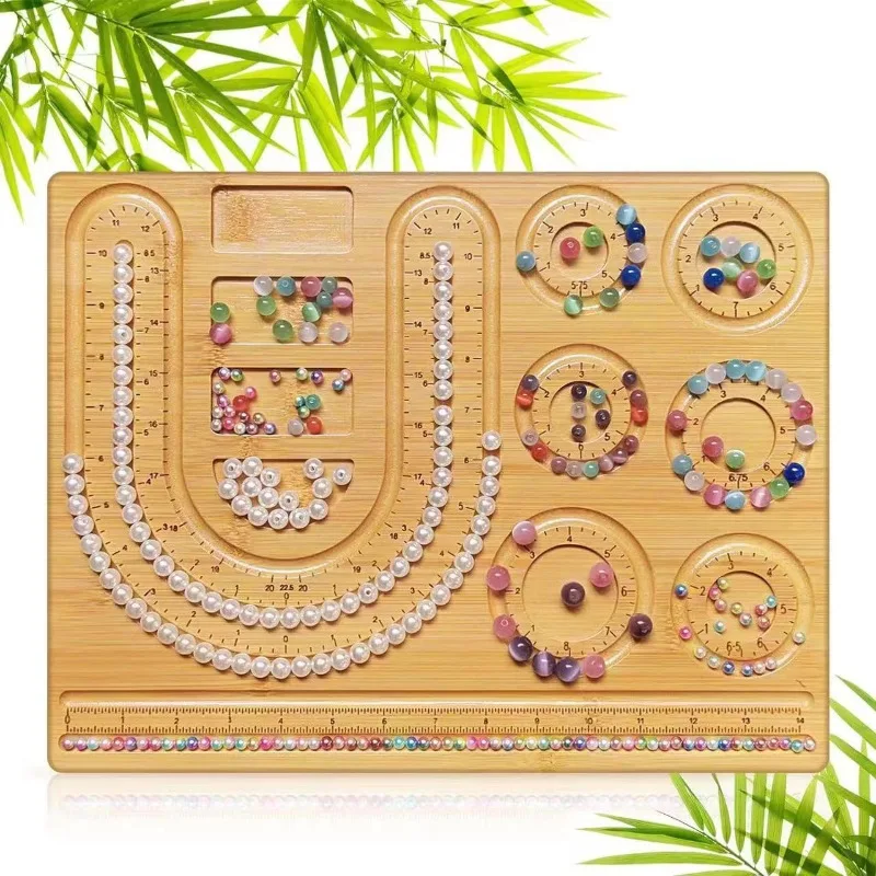 Creative Wooden Beading Board DIY Bracelet Necklace Jewelry Design Tray Bead Storage Display Pallet
