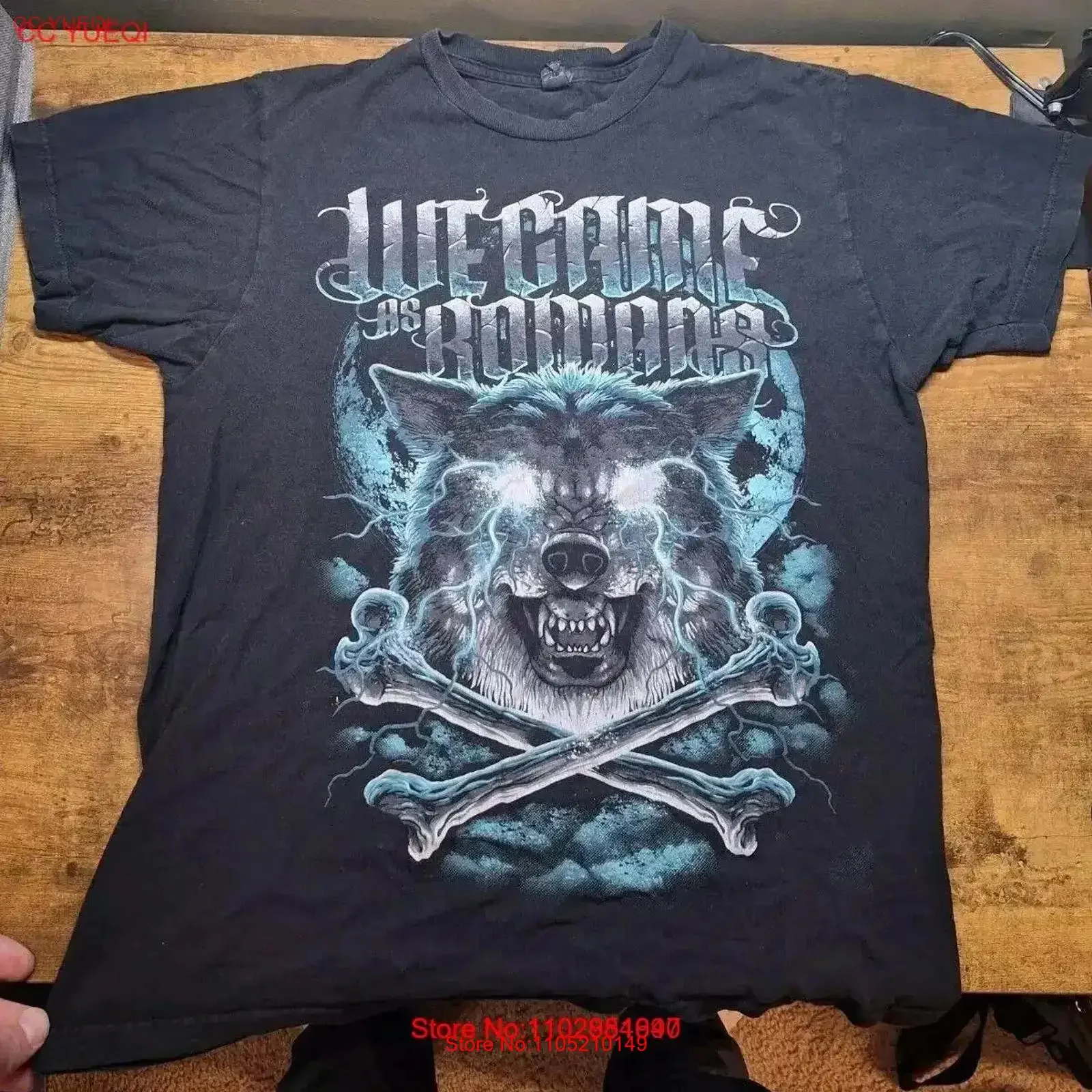 Vtg We Came As Romans Black Band T Shirt Wolf Crossbones Size Medium  vintage Washed Versatile fashion Stylish