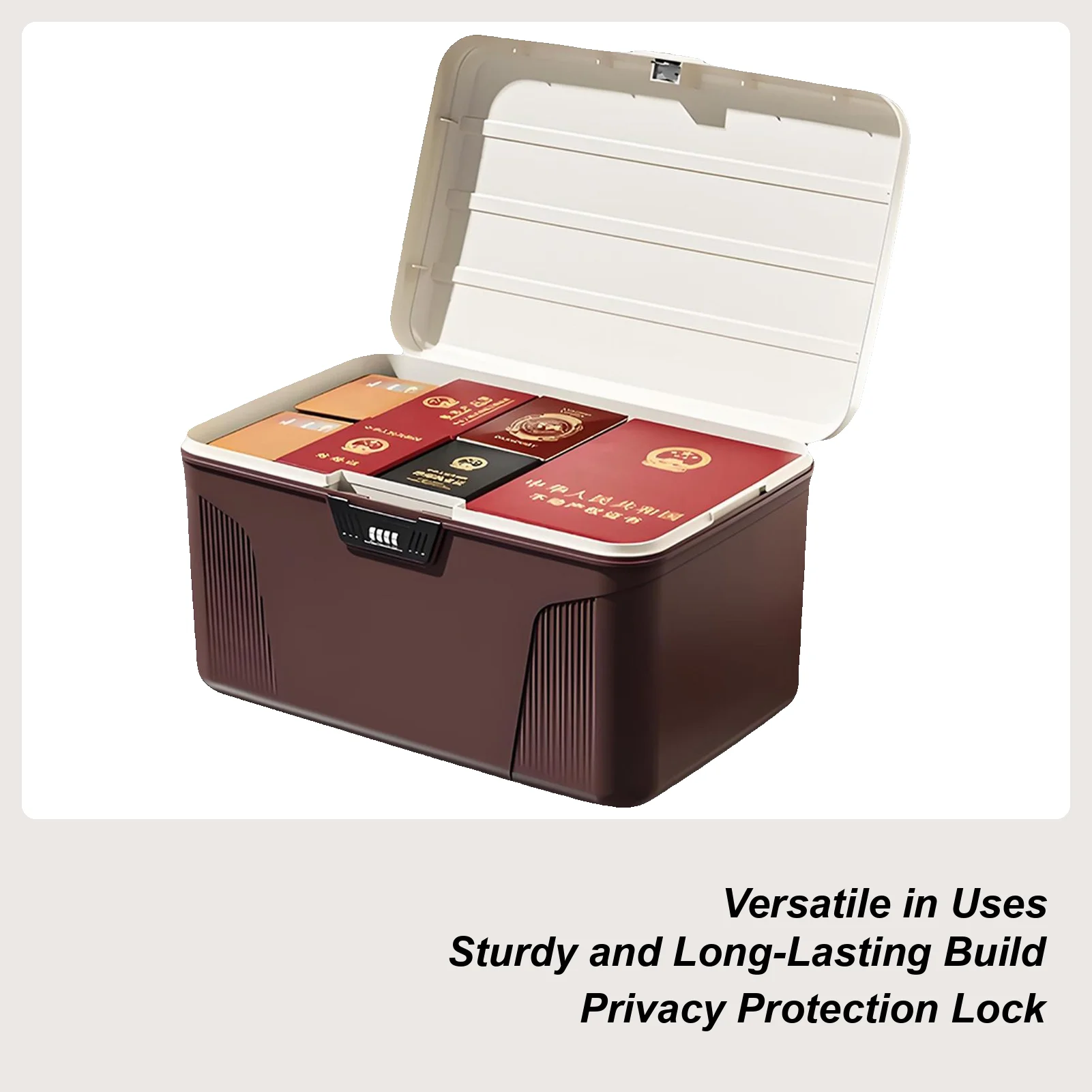 

Lockable Medicine Storage Box Combination Safe Box Organizer Portable Password Locking Large Capacity Tool For Document File