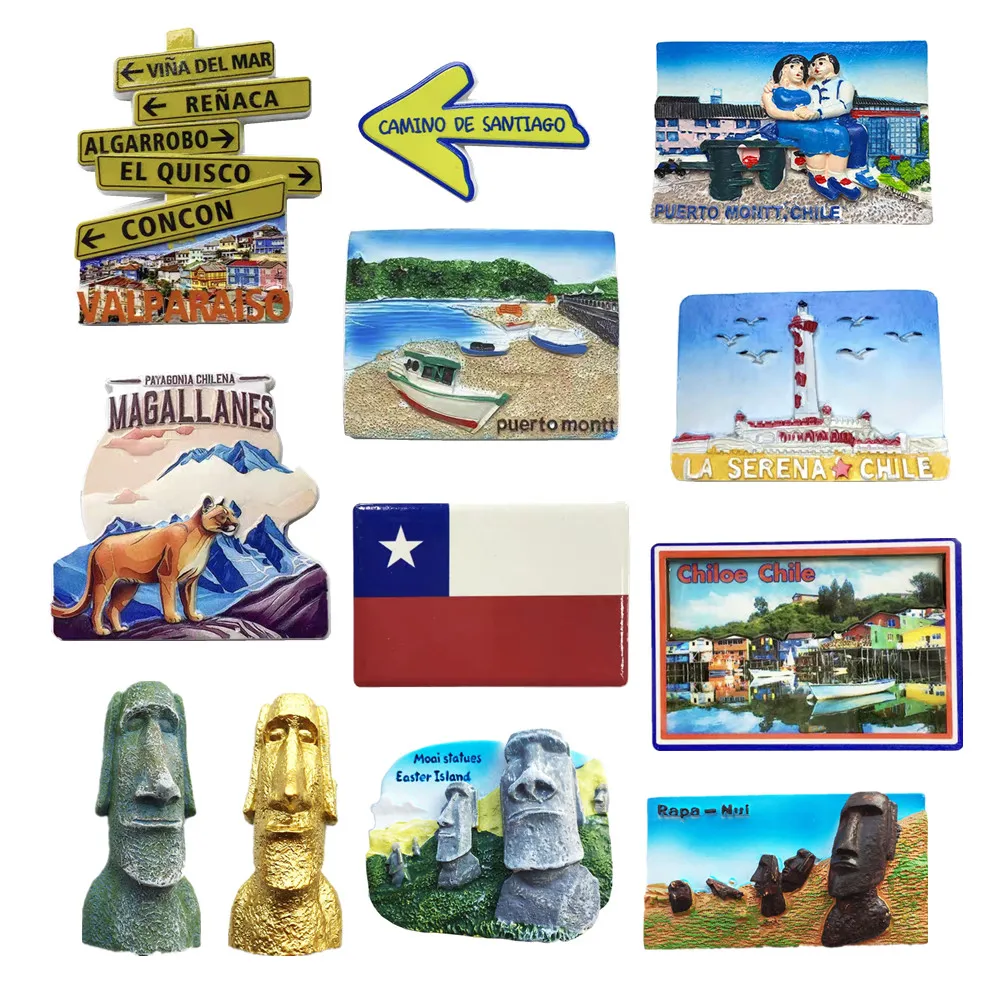 Chile Easter Island Moai Statue Fridge Magnets Refrigerator Stickers Tourist Souvenir Decoration Articles Handicraft Gifts
