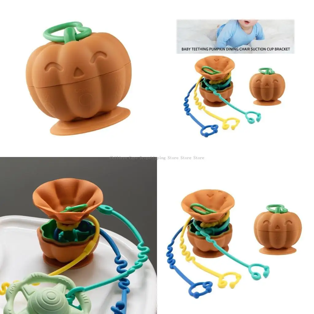 

Teether Toy Suction Cup Toy Holder Pumpkin Toddlers Teething Holder