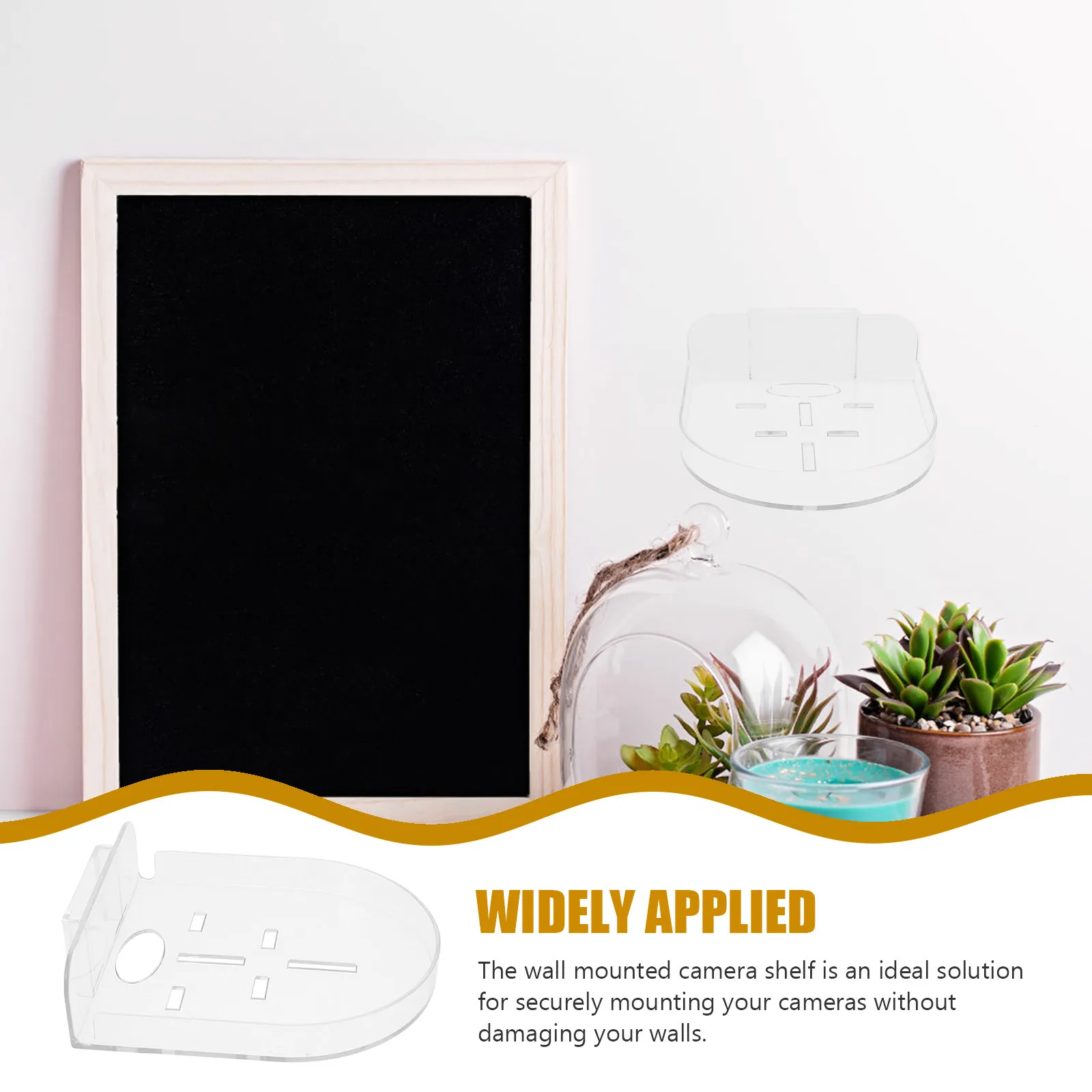 10Pcs Clear Security Camera Shelf Self-Adhesive Wall Mount Bracket No Drilling Required for Indoor Outdoor Use Compatible with