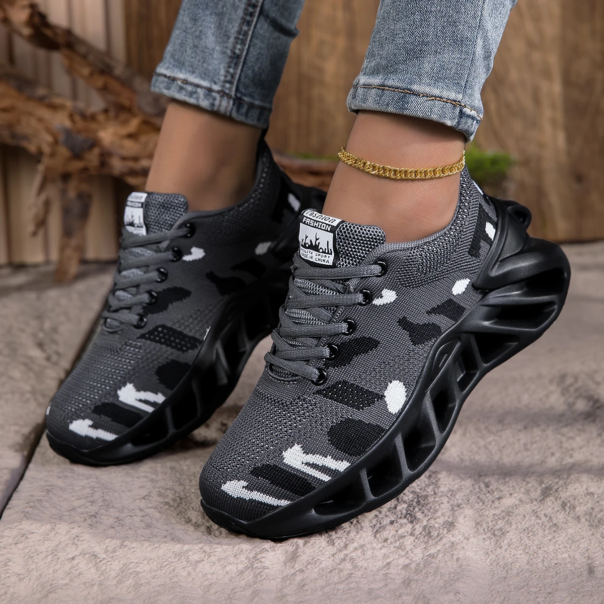 ELUVA Damen-Sneaker, atmungsaktiv, leicht, Laufschuhe, rutschfest, verschleißfest, bequem, Damen-Wanderschuhe, Damen – Detail 4