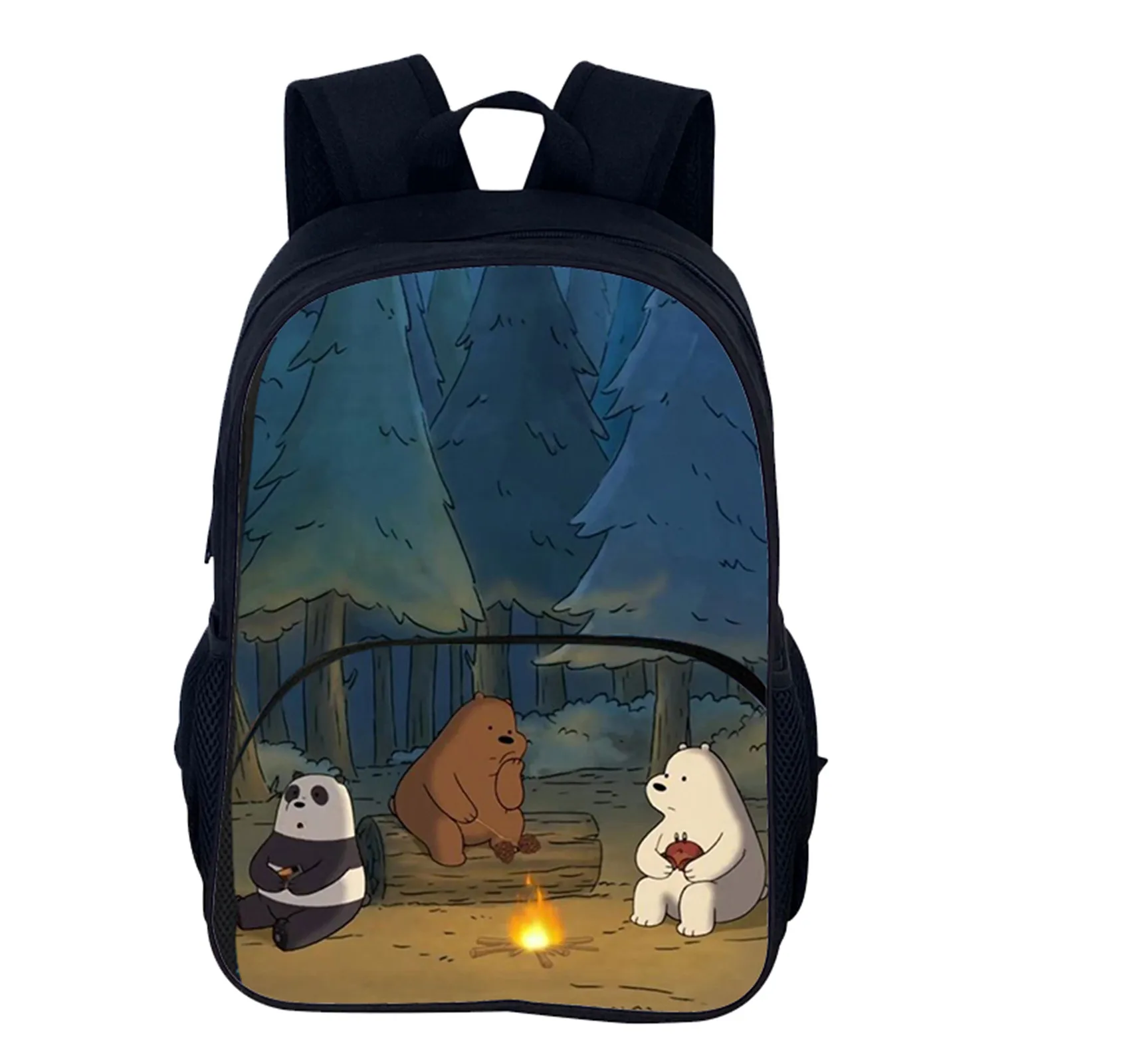 

Elementary Children We Bare Bears Trendy Rucksack-Lightweight Backpack-Front Pocket Book Bag for Boy Girl