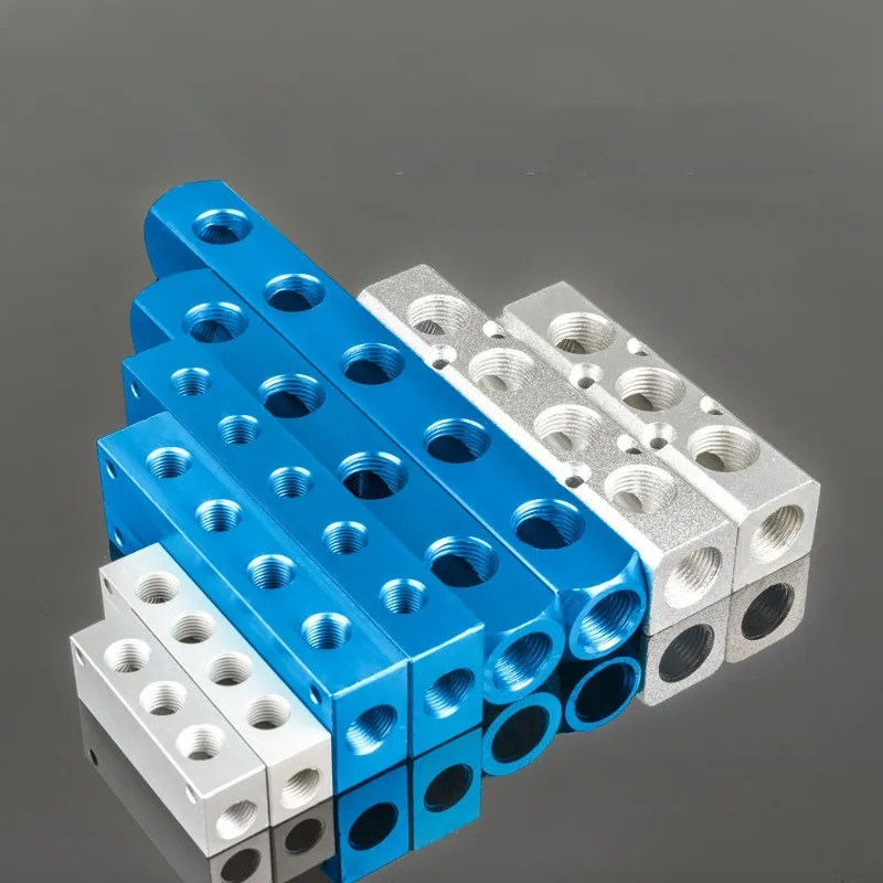 1/8 1/4 3/8 1/2 Versatile Pneumatic Manifold Splitter with Quick Connectors  Gas source branch aluminum manifold AL/SY-02/04/-2F