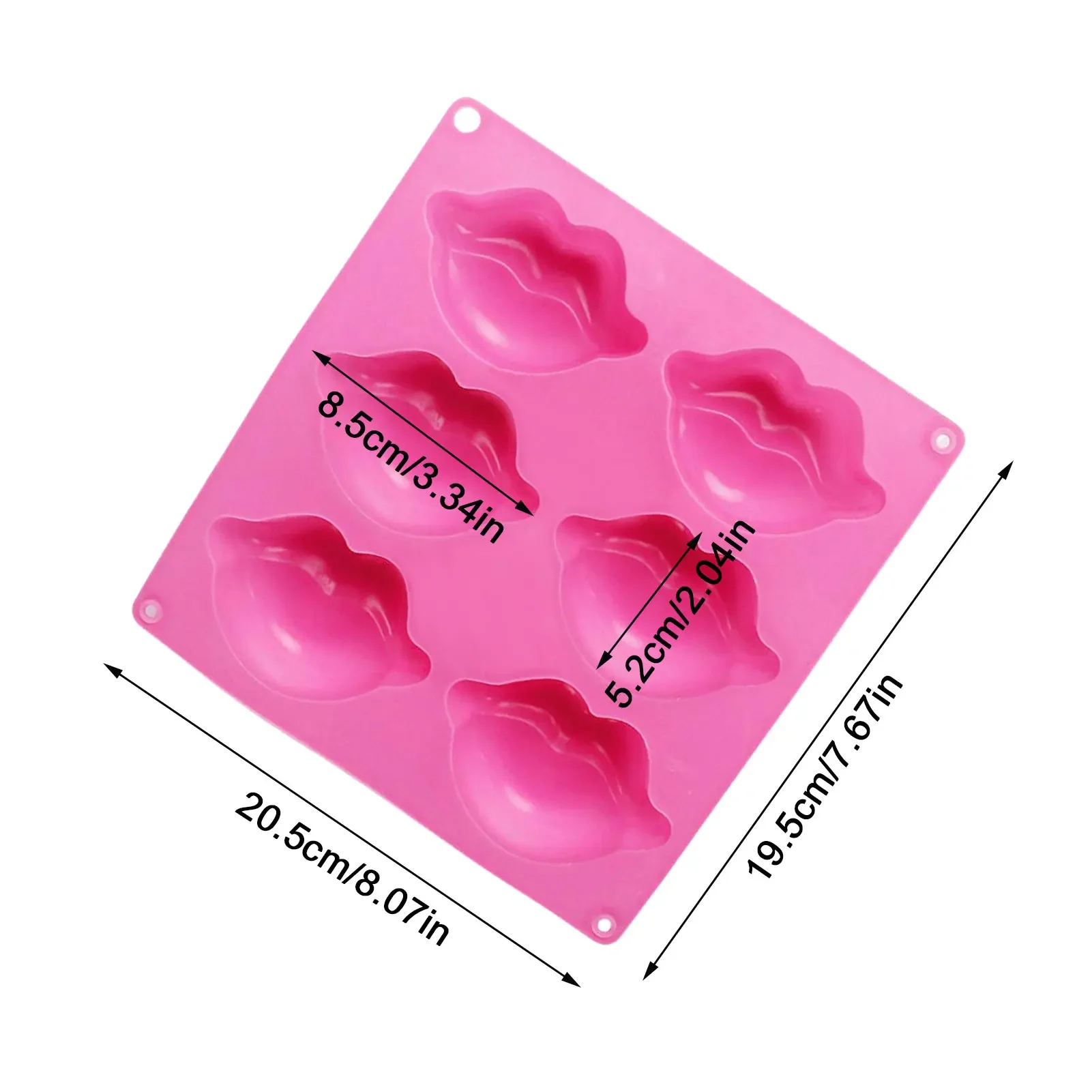 6 Cavity Soap Mold Sexy Lips Silicone Molds for Cake Soap Chocolate Candy Cupcake Candle Bath Bomb Lotion Bar Silicone Mold