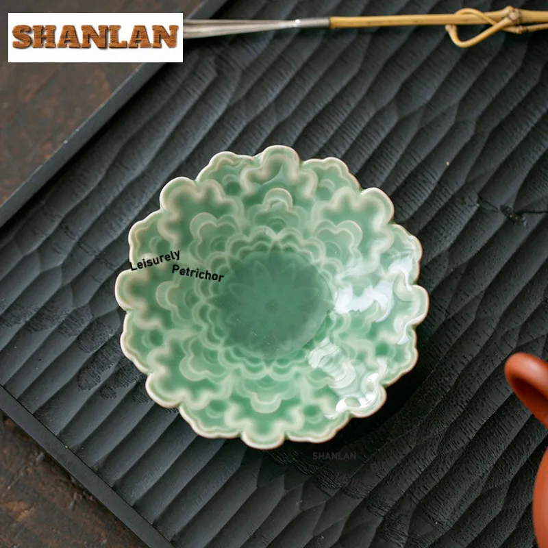 2 قطعة/الوحدة الإبداعية سيلادون الوقايات اليابانية وسادة ساخنة ل فناجين القهوة الصحن المنزلية مكافحة تحرق المفارش حامل الكأس حفل الشاي #6