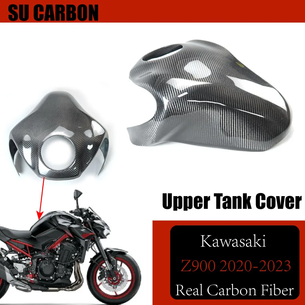 

100% Real Carbon Fiber For Kawasaki Z900 2017-2023 2022 Motorcycle Accessories Upper Tank Cover Fairing