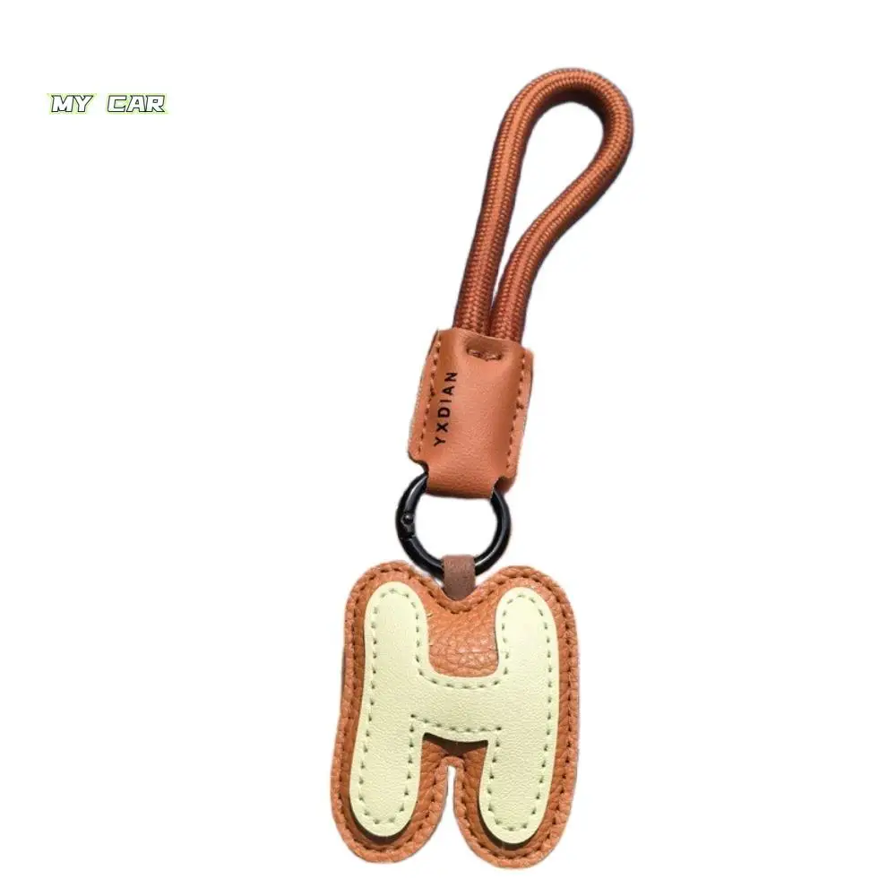 

Simple Sweet 26 Letter Keychain Bag Hanging Charms Car Keyring Alphabet Key Holder Ornaments PU Leather Lucky Letter Pendant Boy