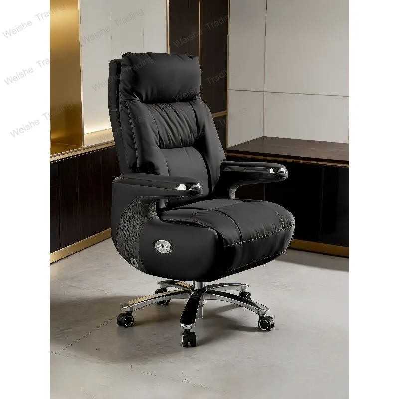 

Intelligent massage electric leather boss chair light luxury high sense can lie down nap e-sports office computer chair home
