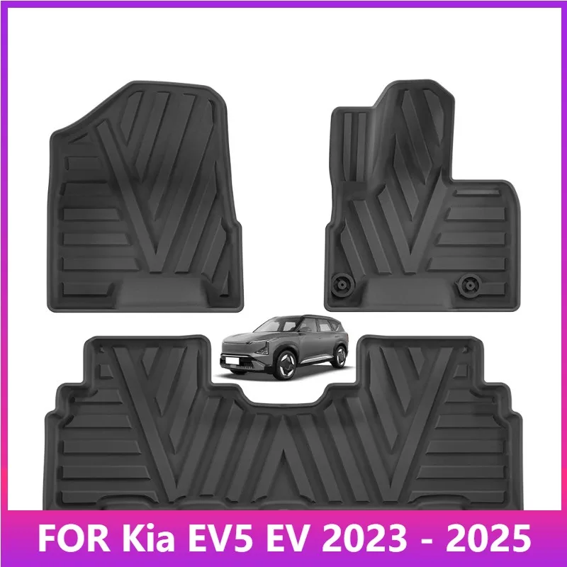 

RHD для Kia EV5 EV 2023–1925 гг. Автомобильные коврики с правым рулем, подкладка для багажника, коврик для ног из ТПЭ, 3D, аксессуары, черный