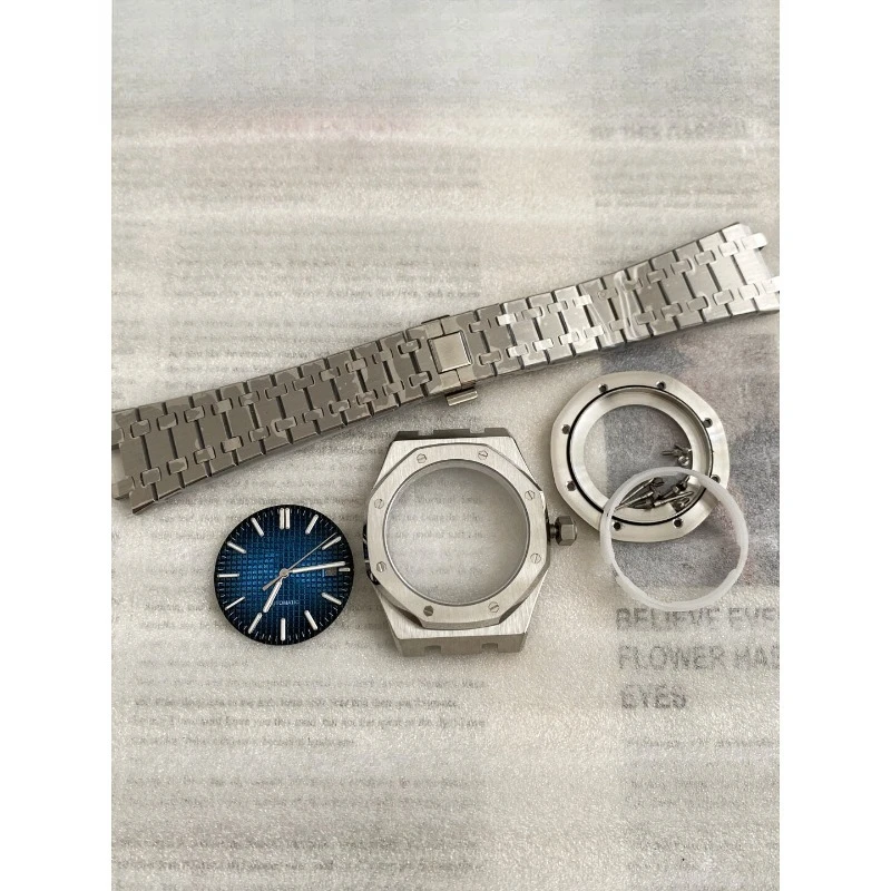 For 41mm case NH35 movement watch case strap + dial + hand sapphire modified watch accessories
