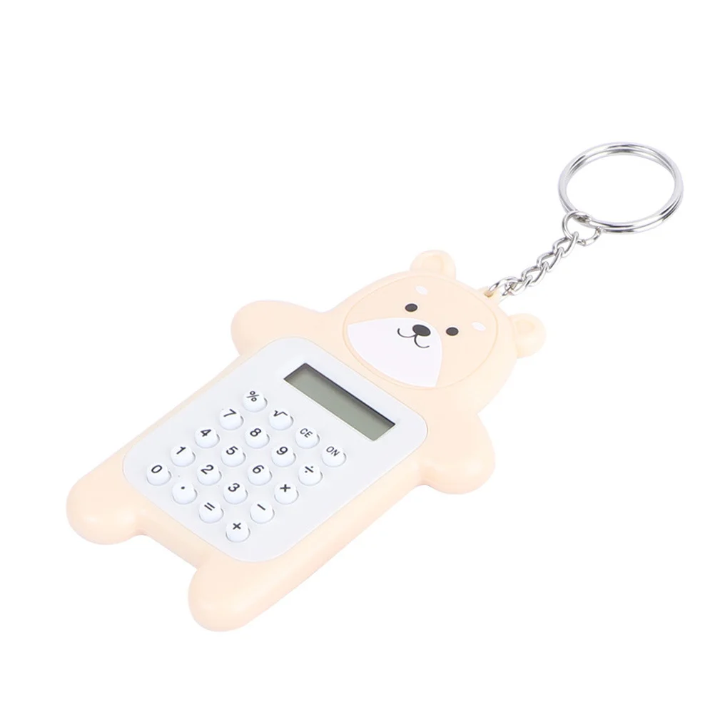 

Mini Calculator Keychain Portable Small Computing Tool For Students Cartoon Keyring Calculator Pendant Bag Decor Office Supplies