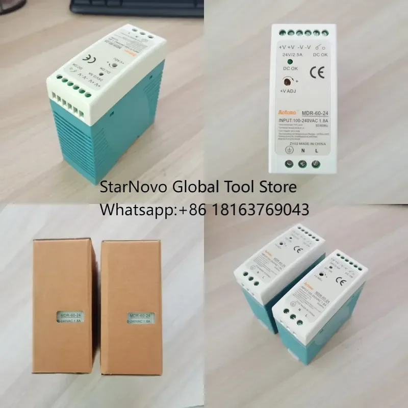 2026 Hot! MDR-60-24 24V 2.5A Guide Rail Poe Switch Power Supply Module Industrial Equipment