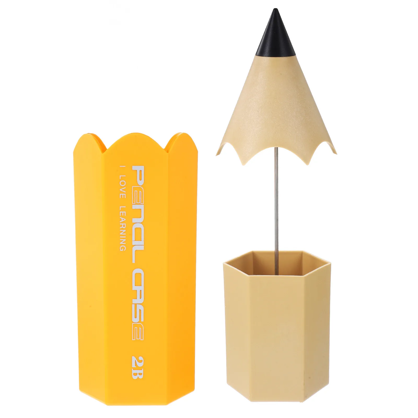 Fun Pencil Shape Stationery Holder Desktop Cup for Pens Makeup Brushes Crayons Art Supplies Colorful Desk Organizer Modern
