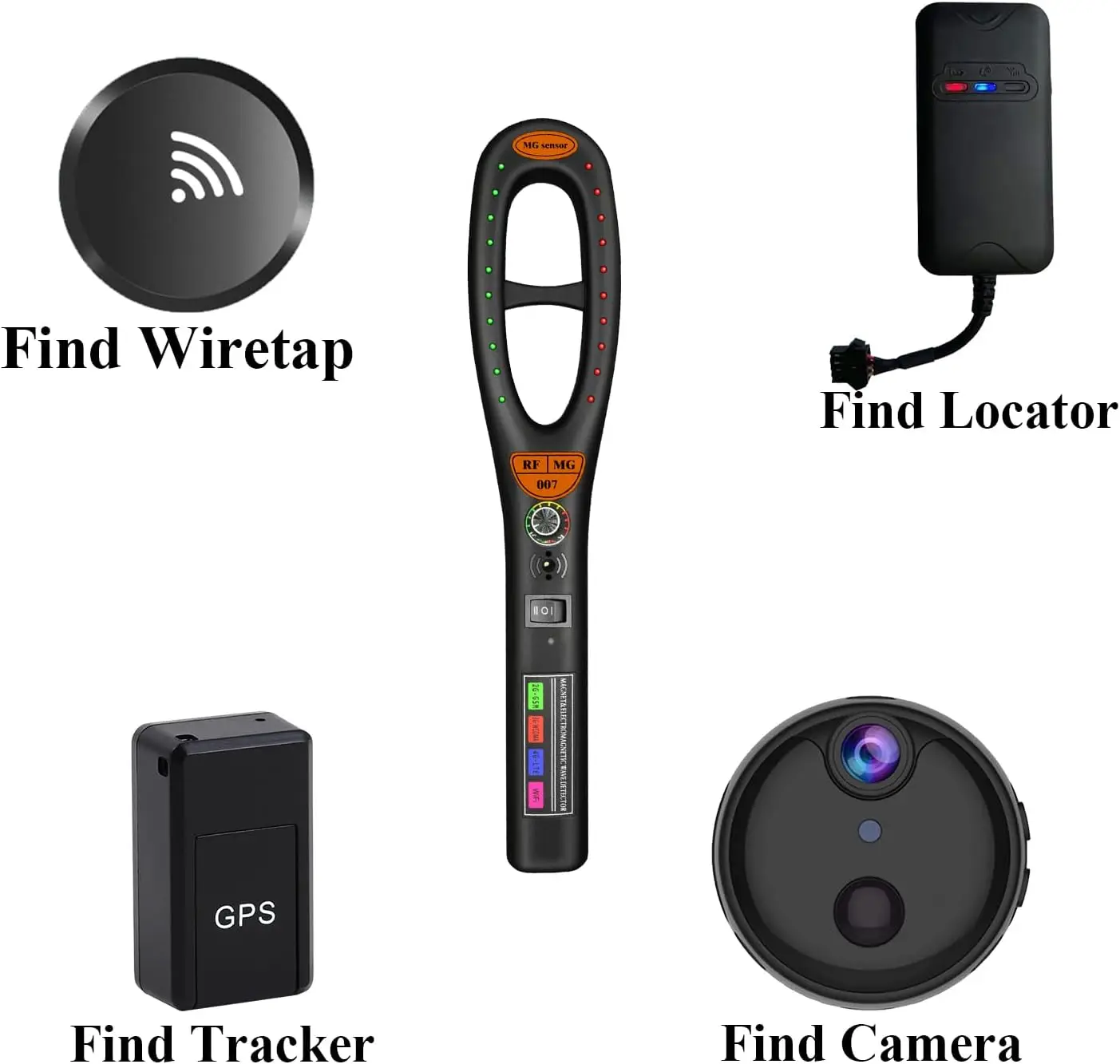 Mini Detector de Câmera Escondida, Anti Spy Gadgets, Aparelho de escuta, Scanner para carro, Hotel, Reunião