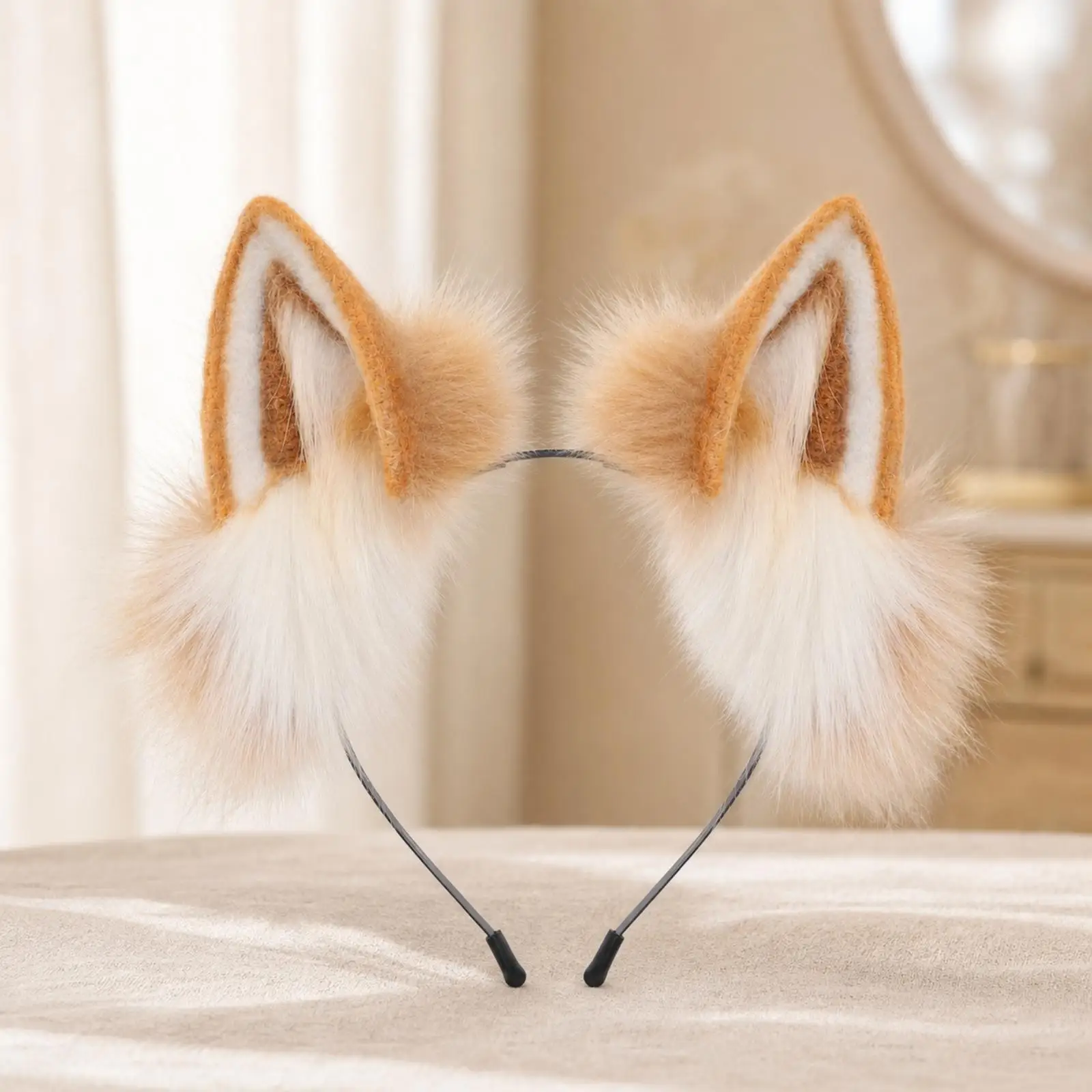 Faux Fur Cosplay Headpiece with Pointed Ears for Themed Party Role Play Costume Headwear for Women