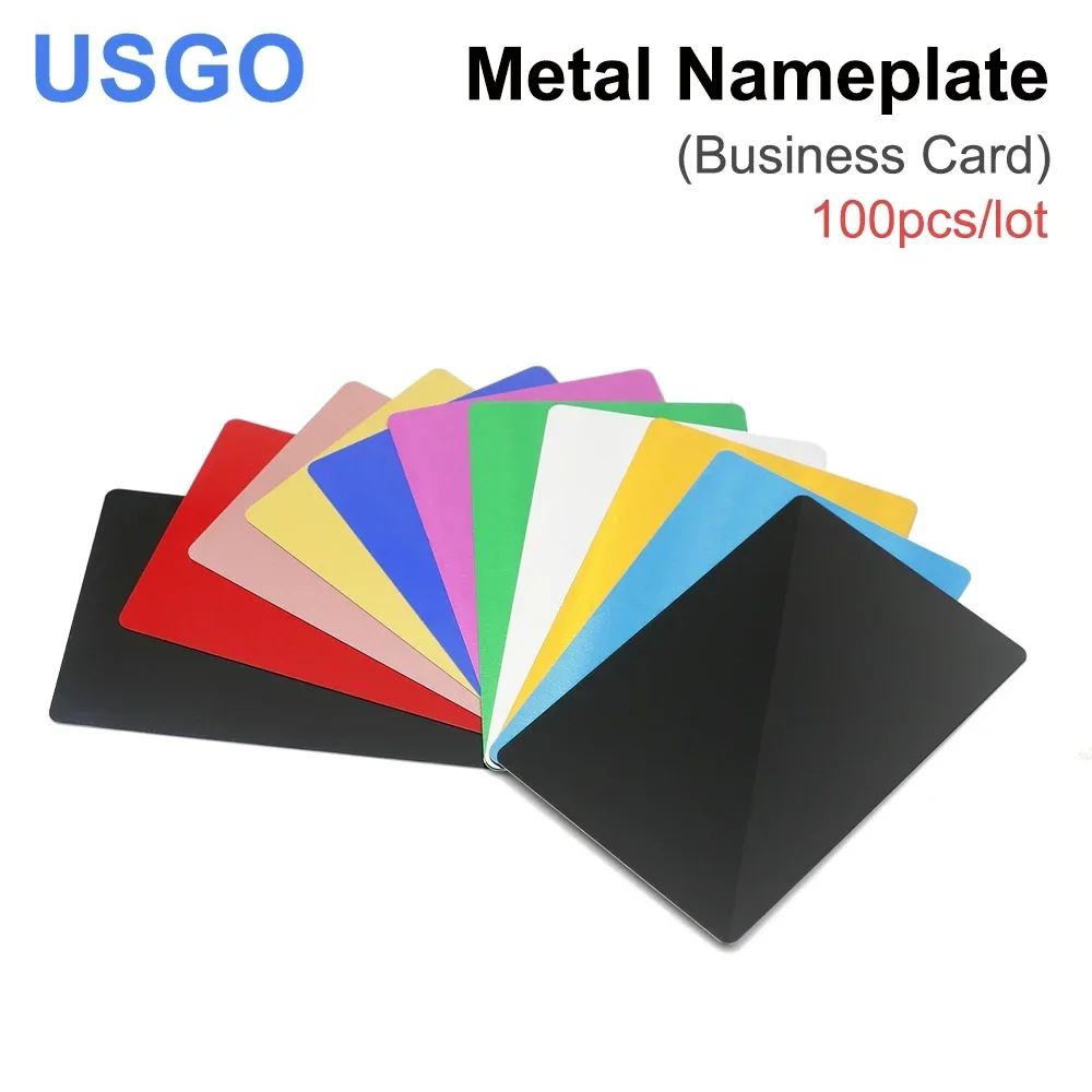 100PCS/LOT Business Name Cards  Multicolor Aluminium Alloy Metal Sheet Testing Material for Laser Marking Machine