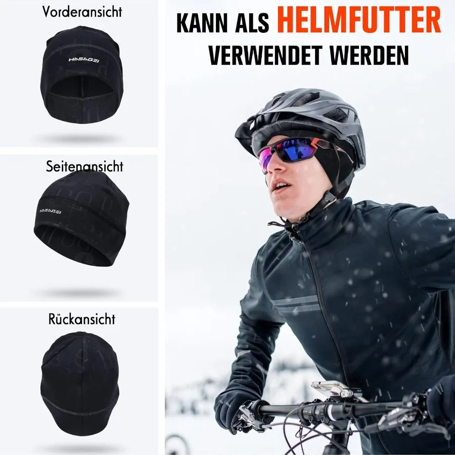 Topi Skull Caps Beanies untuk Pria dan Wanita, Topi Lari Elastis Termal, Topi Bersepeda Anti Angin, Pelapis Helm, Topi Beanie Lembut