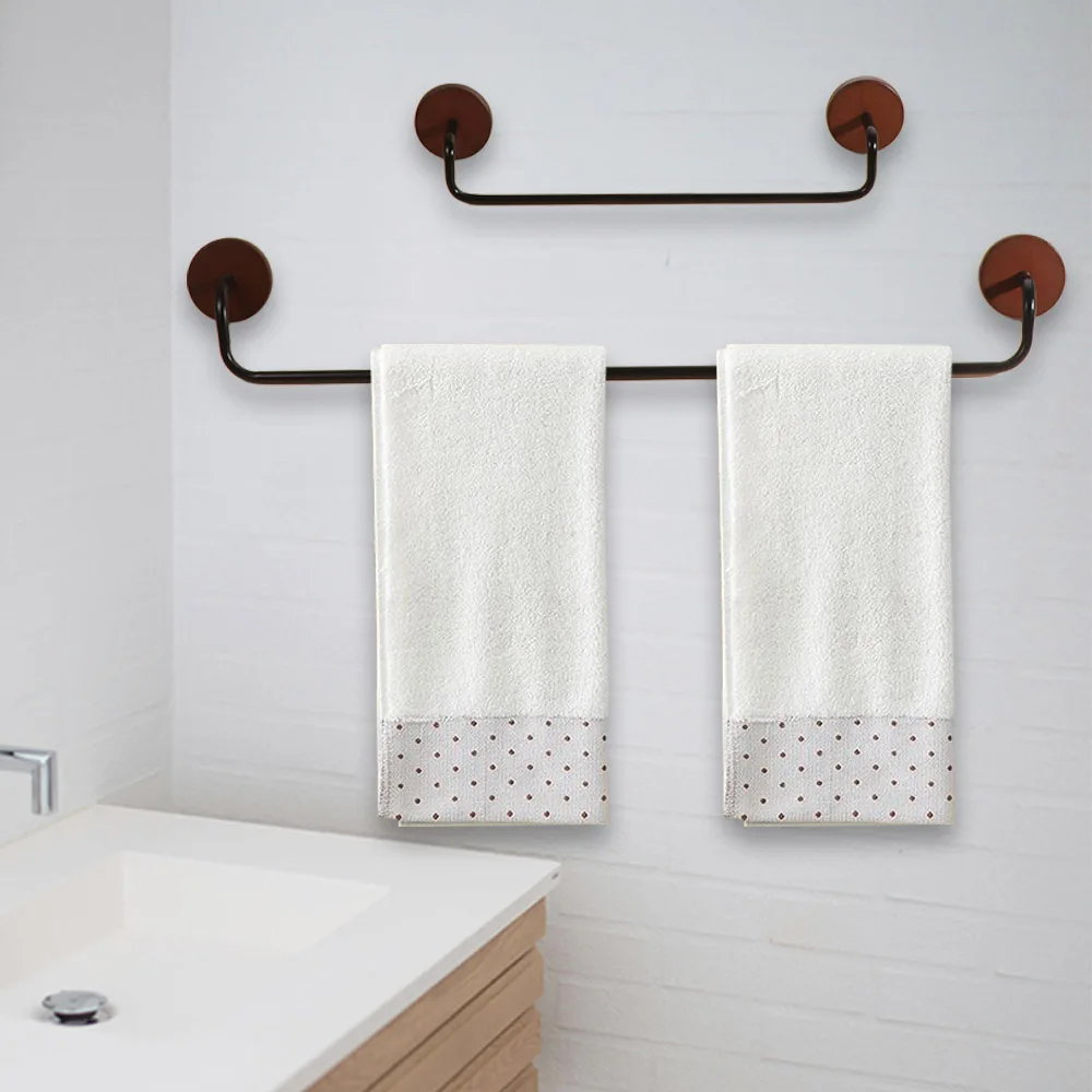 

Modern Style Wall Mounted Towel Holder Simple Installation Anti-Rust Bathroom Towel Hanger Wall Mounted Space Saving