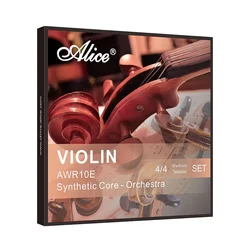 Alice Violin Strings AWR10E Orchestra Multifilament Synthetic Core Al-Mg And Pure Silver Winding Medium Tension