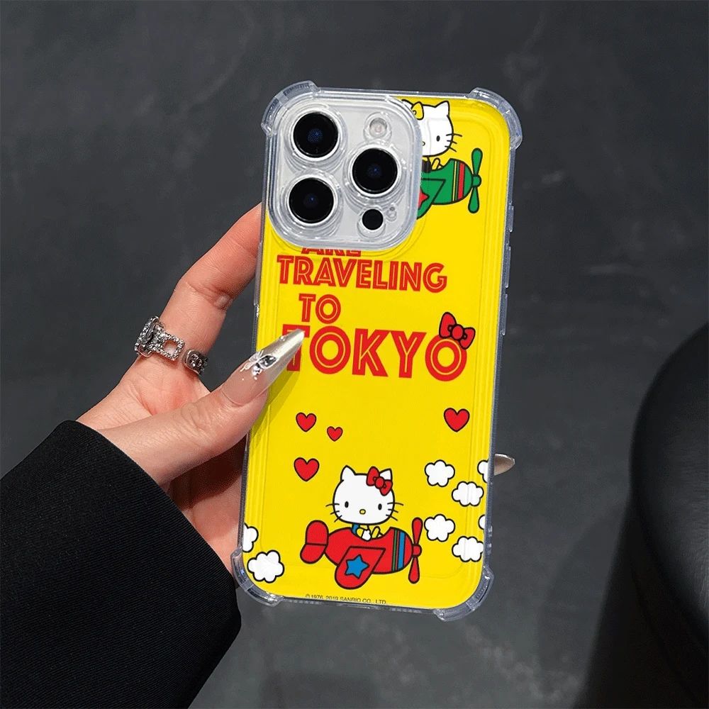 

Чехлы для мобильных телефонов Hellokitty для IPhone 16 Pro Max IPhone 16/15/14/13/12/11/x/xs Max, женский прозрачный чехол для телефона Sanrio, новинка 2023 года