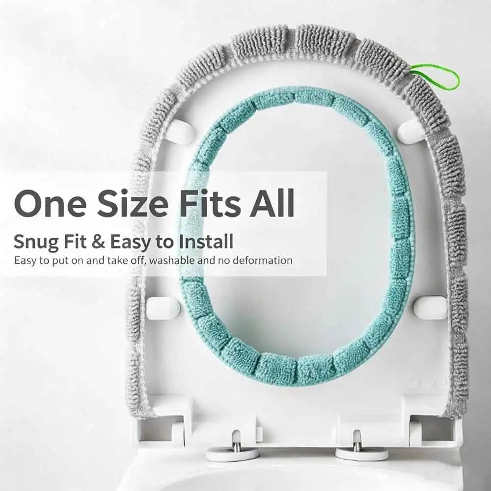 Toilet Seat 1Pcs Bathroom Accessories Knitting O-shape Keep Warm Pumpkin Pattern Closestool Mat Double Decor Toilet Seat Cover