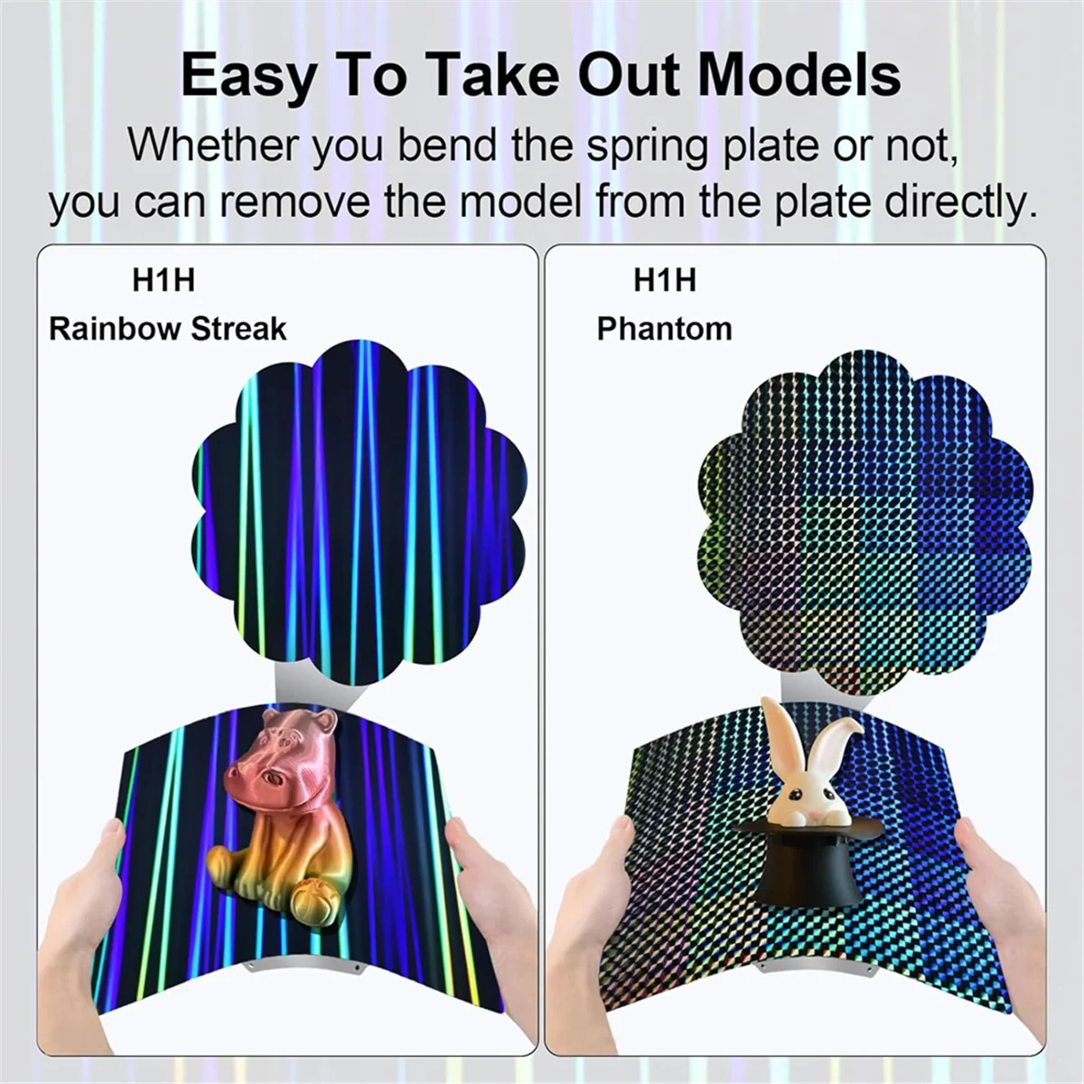 Pelat Pembuatan H1H Bertekstur 235X235Mm Tanpa Pelat Magnetik, Lembaran Baja Pegas H1H untuk Ender 3/Ender untuk 2/3/3 Pro/4/4 Pro