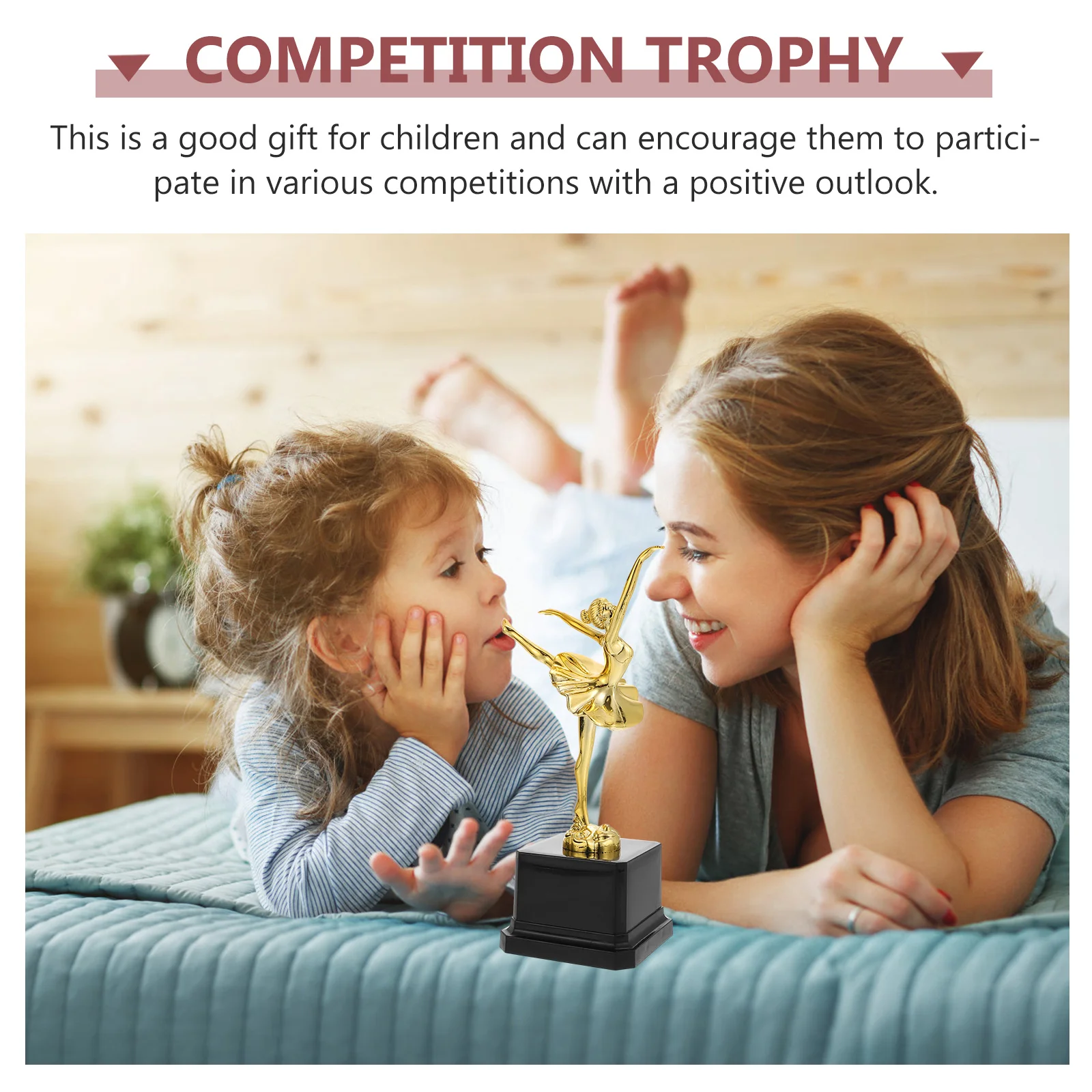 Trophée de la danse de ballet pour enfants, mini trophée en plastique, cadeaux dorés pour filles, standardisation pour enfants