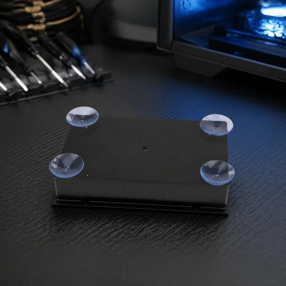 18pcs 8-Hole Arcade Joystick Case Acrylic Black Arcade Cabinet Case Transparent Suction Cup Steel Plastic Panel Case