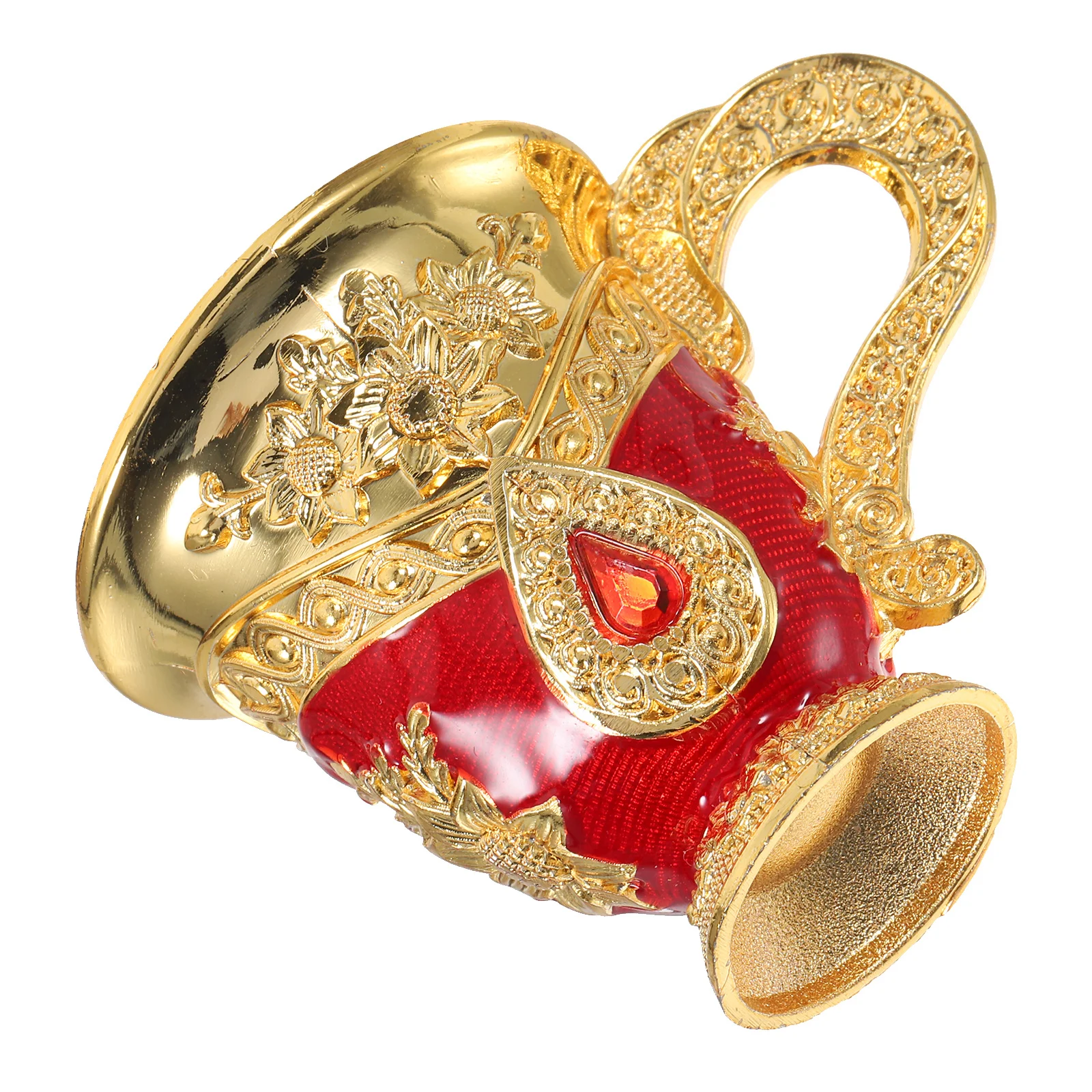 الرجعية كأس النبيذ المعدني النمط الأوروبي سبائك الألومنيوم واسعة الفم تنقش تصميم متعدد الوظائف كوب الخمور اكسسوارات المنزل #5