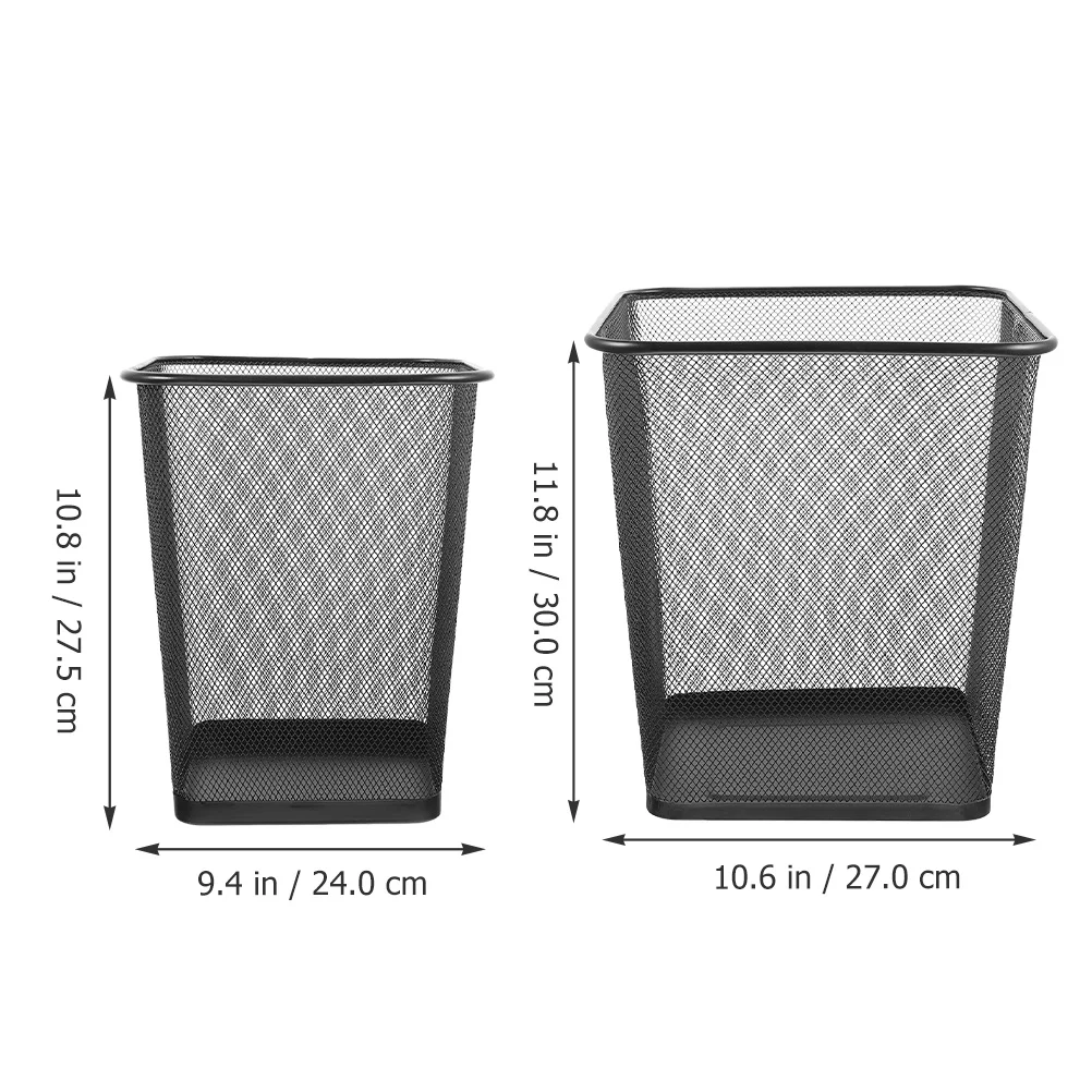 

2pcs Metal Trash Can 10L Sturdy Iron Wire Wastebasket For Kitchen Office Bedroom Recycling Can Garage Recycling Bin