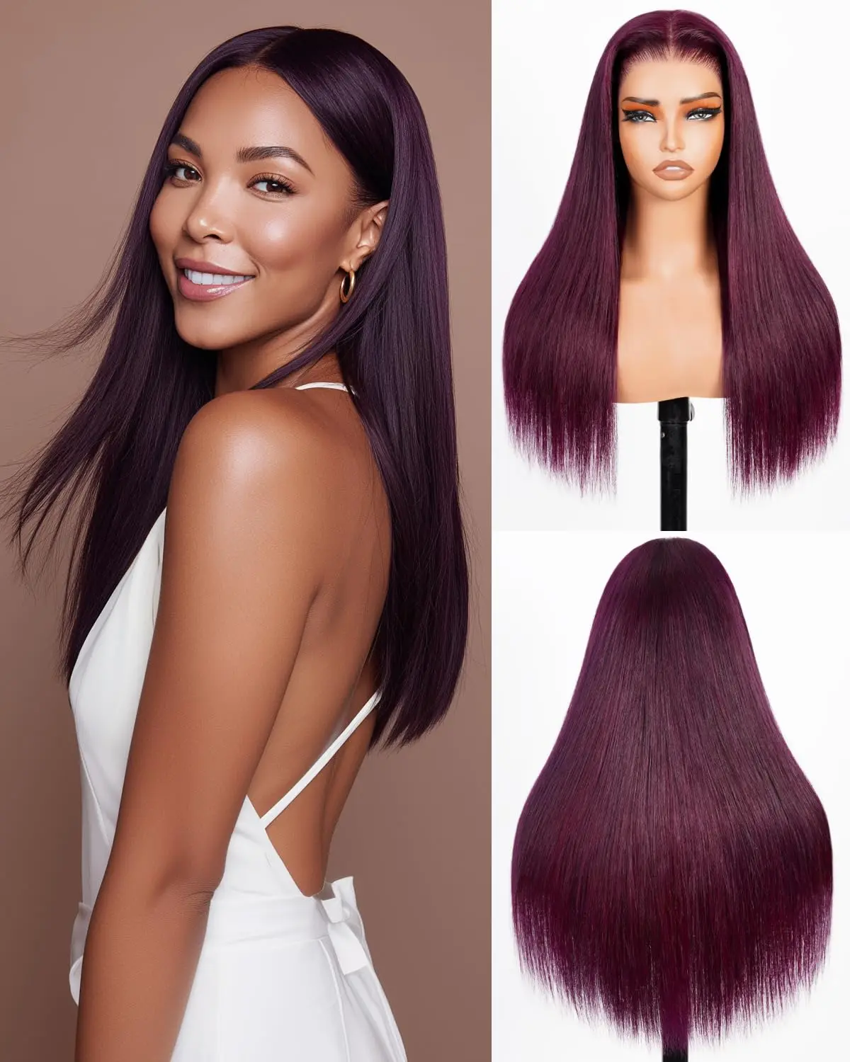 

99j Бордовый парик из натуральных волос на кружеве 13x6 Прямые парики на фронтальной части шнурка Бесклеевые парики из человеческих волос Hd Прозрачный парик из кружева Цветной