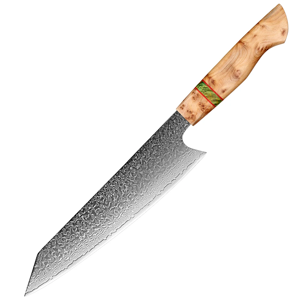 

Damascus Kiritsuke Chef Knife Sharp 67-Layer VG10 Steel Kitchen Knife For Meat Sushi Fruit vegetables, etc. Shadow Wood Handle