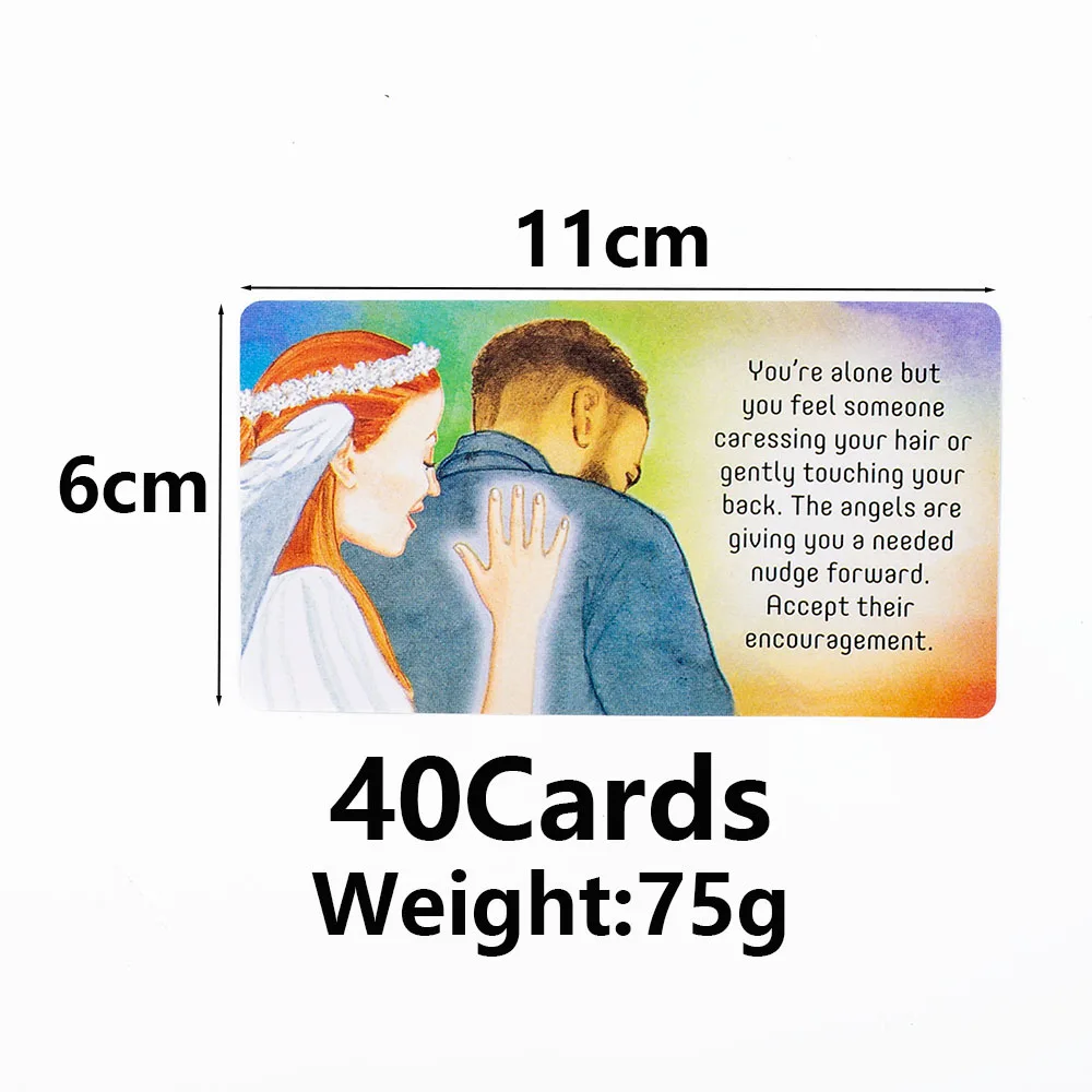 Angel Connections 영어 비전 점술 에디션, 데크 보드 게임, 메시지 카드 40 장, 11*6cm