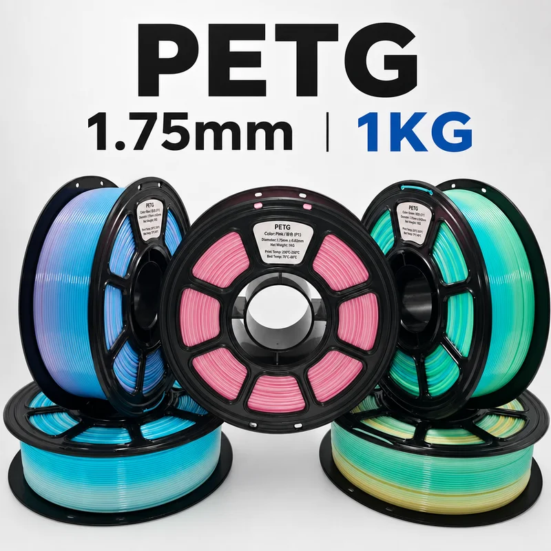 PETG Filament Rainbow Gradient 3D Filament 1.75mm 1KG Compatible Bambu Lab AMS Semi Transparent PETG 3D Printer Consumable