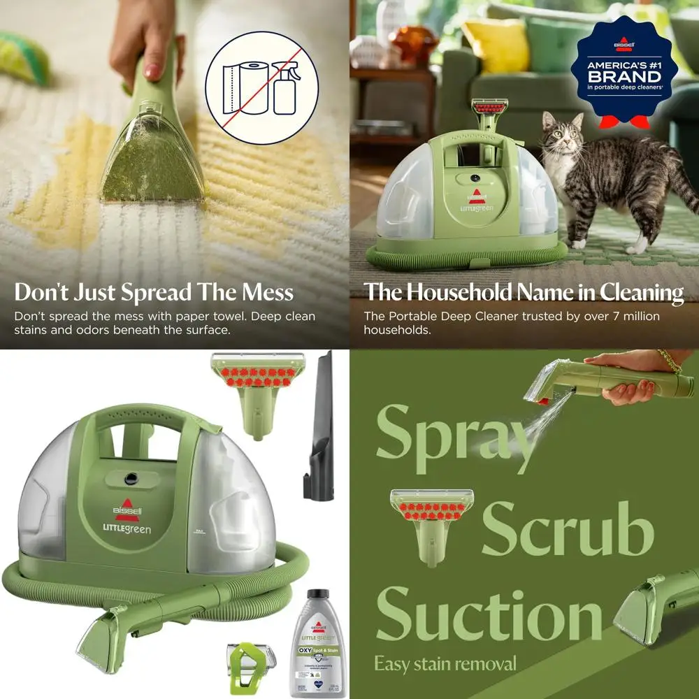 

Портативный многофункциональный очиститель для ковров и обивки, набор для ухода за автомобилем, со специальными инструментами, зеленый, 1400B