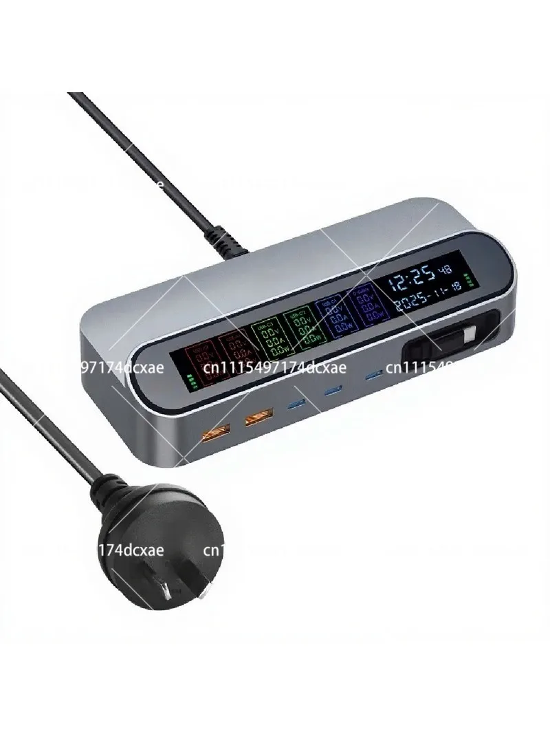 470W Desktop Charger with Retractable Cable, 140W PD3.1 Fast Charging Station with Digital Display