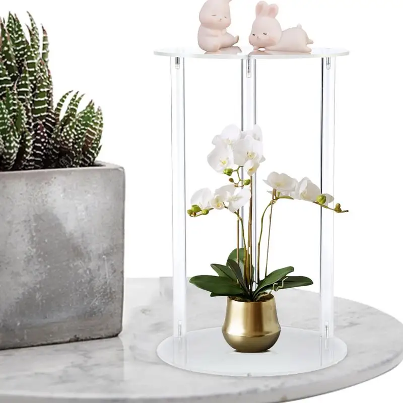 Acrylic Planter Stand Desktop Glass Planter Modern Display Stand Transparent Acrylic Holder Stand Universal Planter Stand