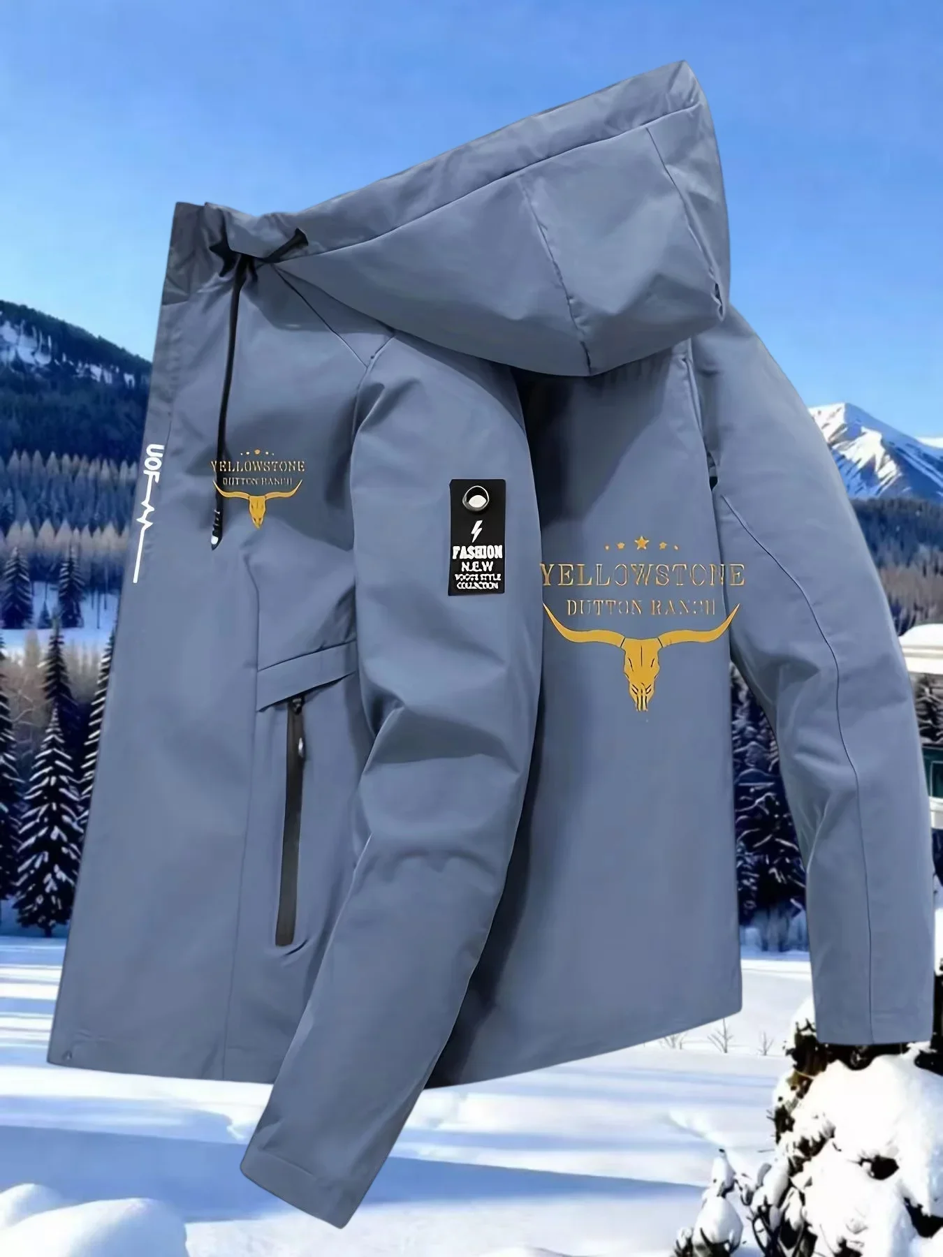 Luxury brand spring and autumn new outdoor leisure sports jacket men fashion hot selling pocket zipper lightweight hooded jacket