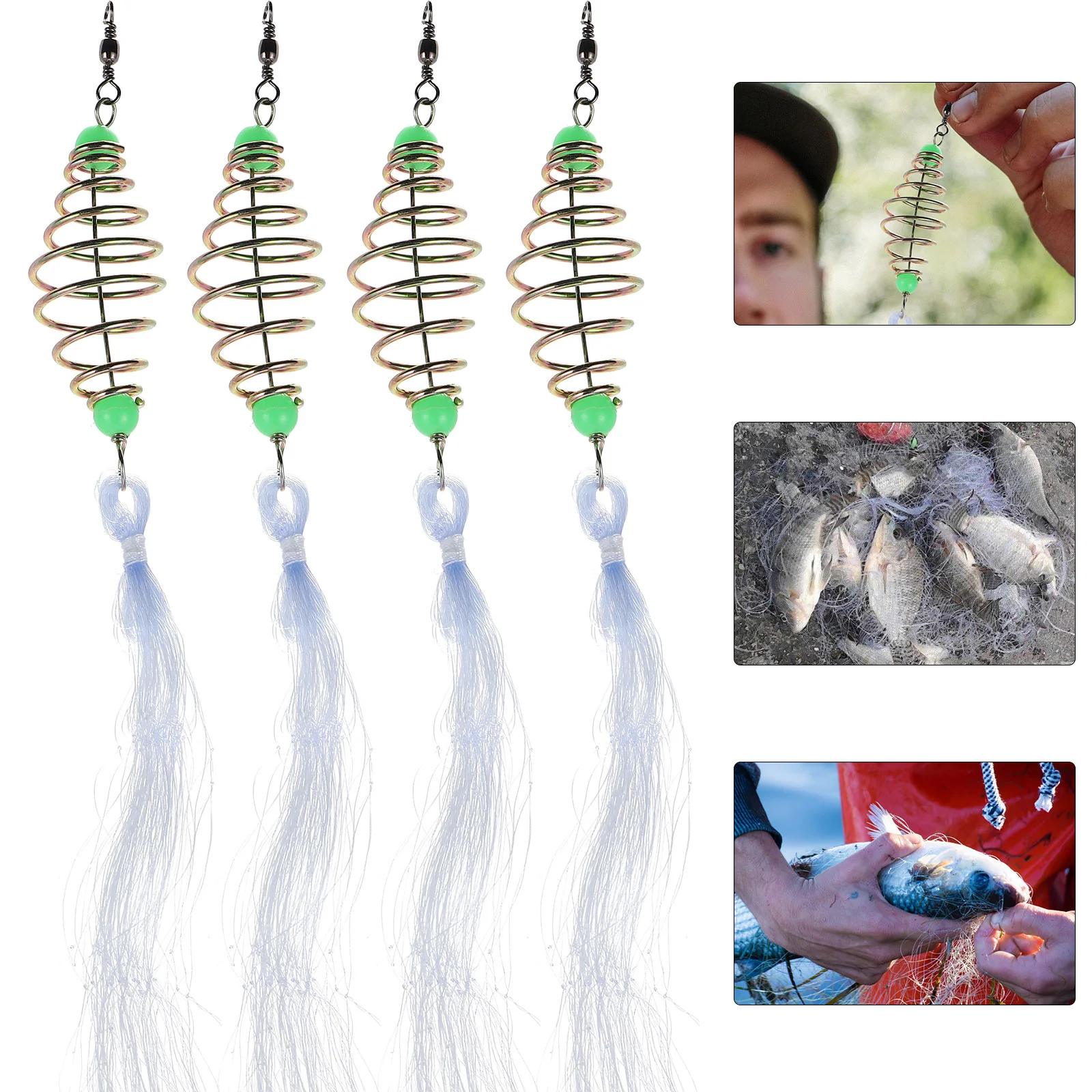 

4 Pcs Nylon Fishing Net Trap Netting Fishnet Tackle Outdoor Fishing Accessories Throw Catch Fishing Net
