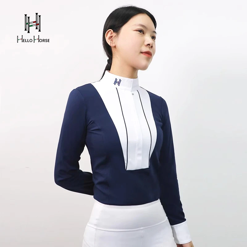 Футболка для конного спорта «Hello Horse» с длинными рукавами, весенне-осенняя женская одежда для верховой езды с водной щеткой, одежда для верховой езды, снаряжение для верховой езды, дети и взрослые