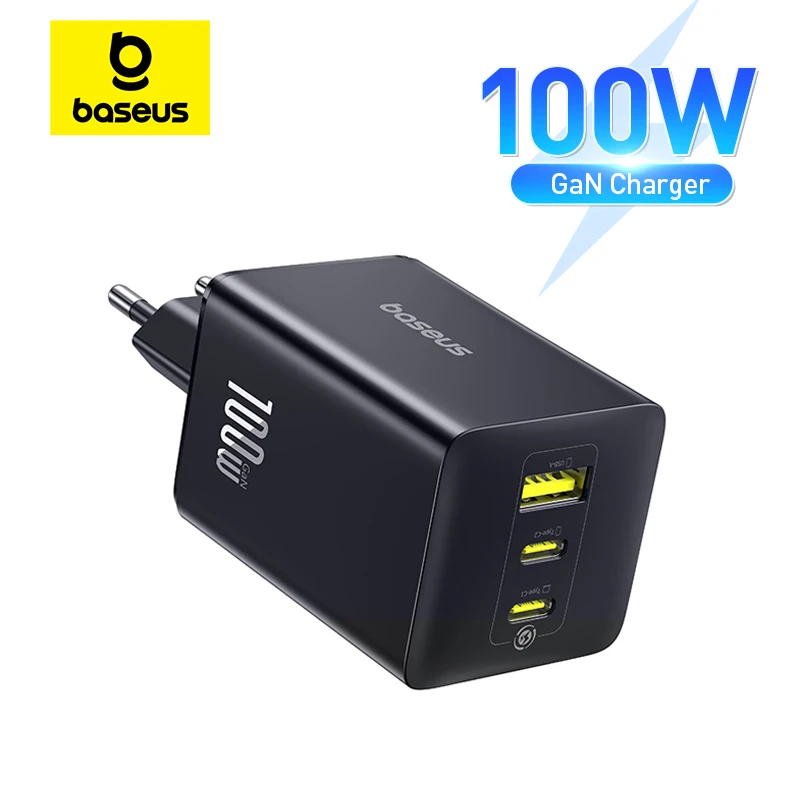 【Быстрая доставка】Зарядное устройство Baseus 100W GaN для Xiaomi POCO, Samsung, iPhone, быстрое зарядное устройство, USB-зарядка для телефона, зарядная станция