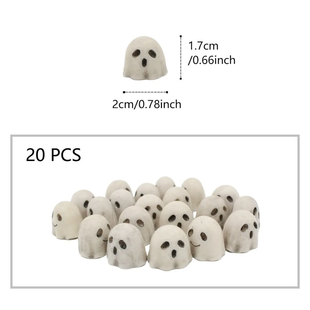 

Resin Halloween Ghost Decoration Mini Cute Joy Garden Ghost Ornament White Creative Skull Statue Decorations