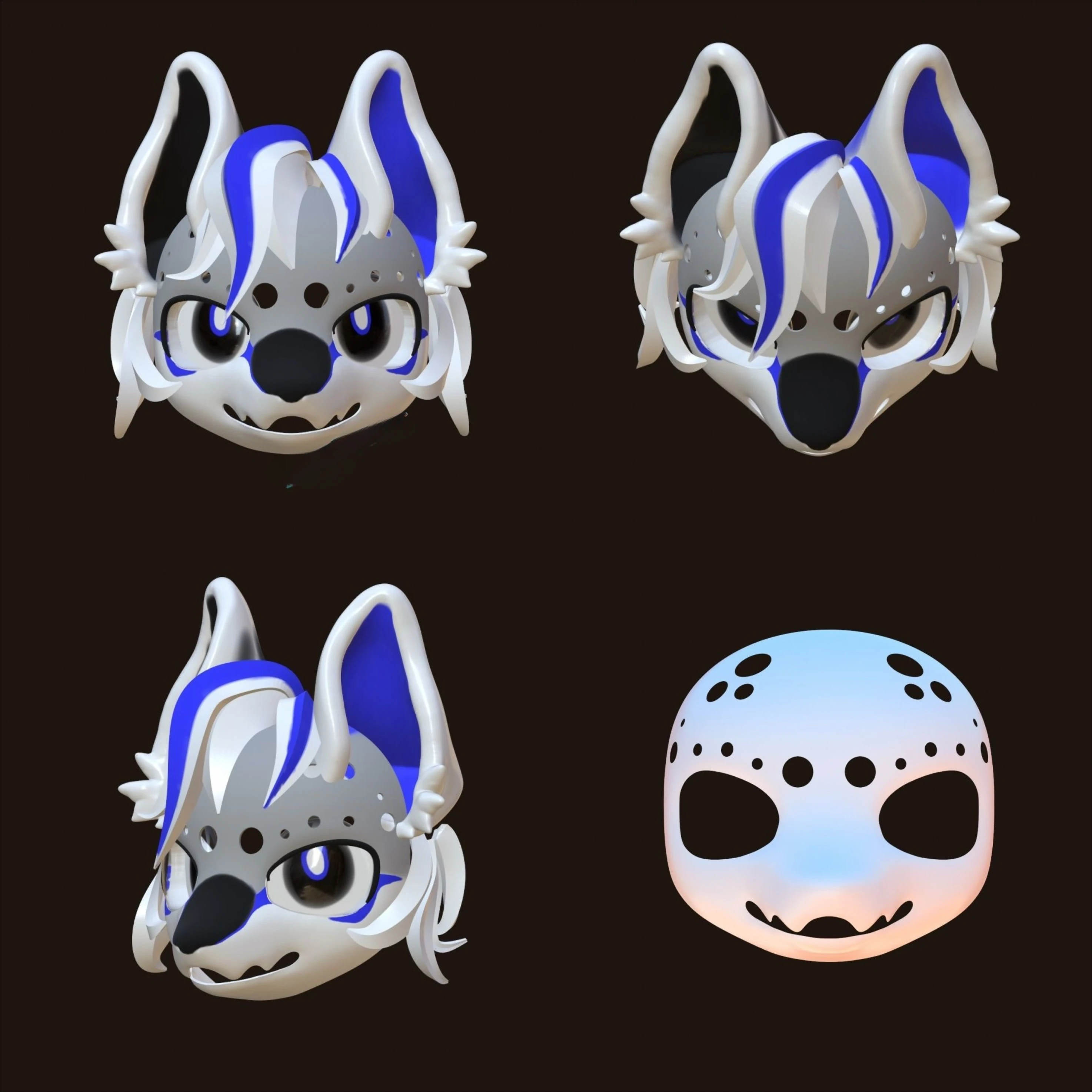 

Kemono Base Mask Canidae Fursuit Kig Beast Suit 3D Printed Skull Costume DIY Accessories Cosplay Mask