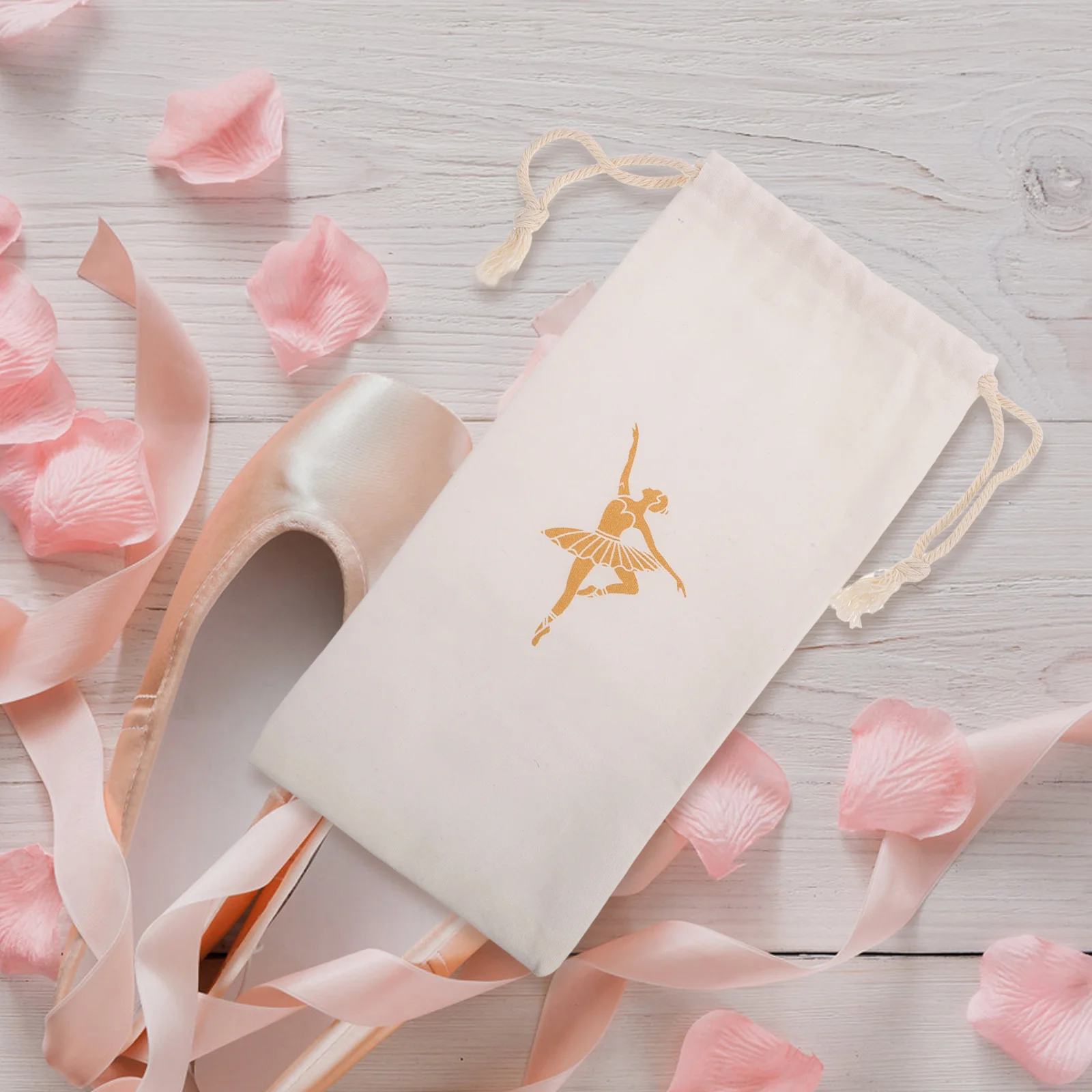 

Breathable Ballet Shoe Bag Canvas Dance Shoe Storage Pouch Lightweight Waterproof Travel Carrier for Soft Sole Footwear Women